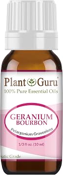 Geranium Bourbon Essential Oil 10 ml 100% Pure Undiluted Therapeutic Grade.