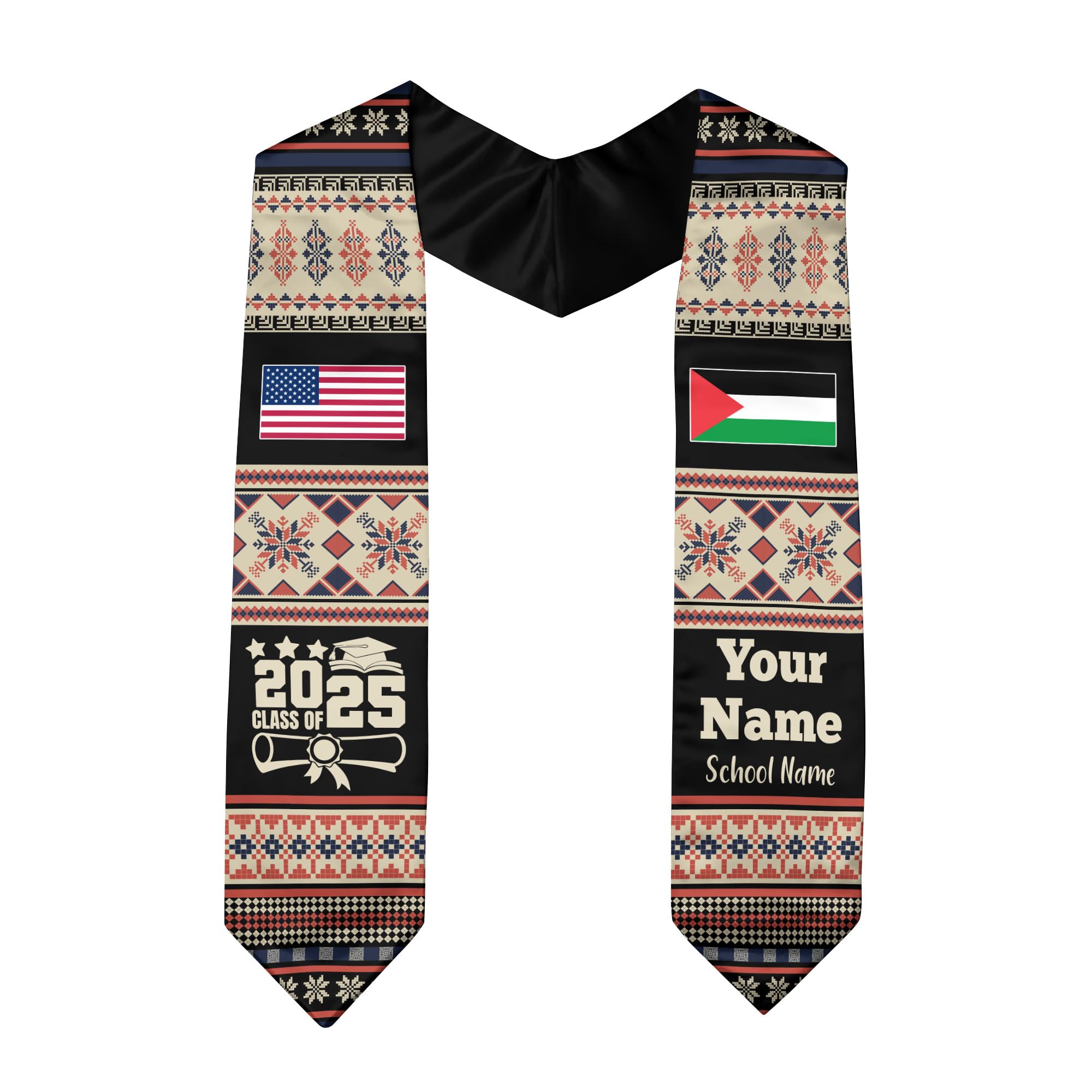 Palestinians Graduation Sash, Custom Palestinians American Flag Graduation Sash 2025, Palestine Graduation Stole 2