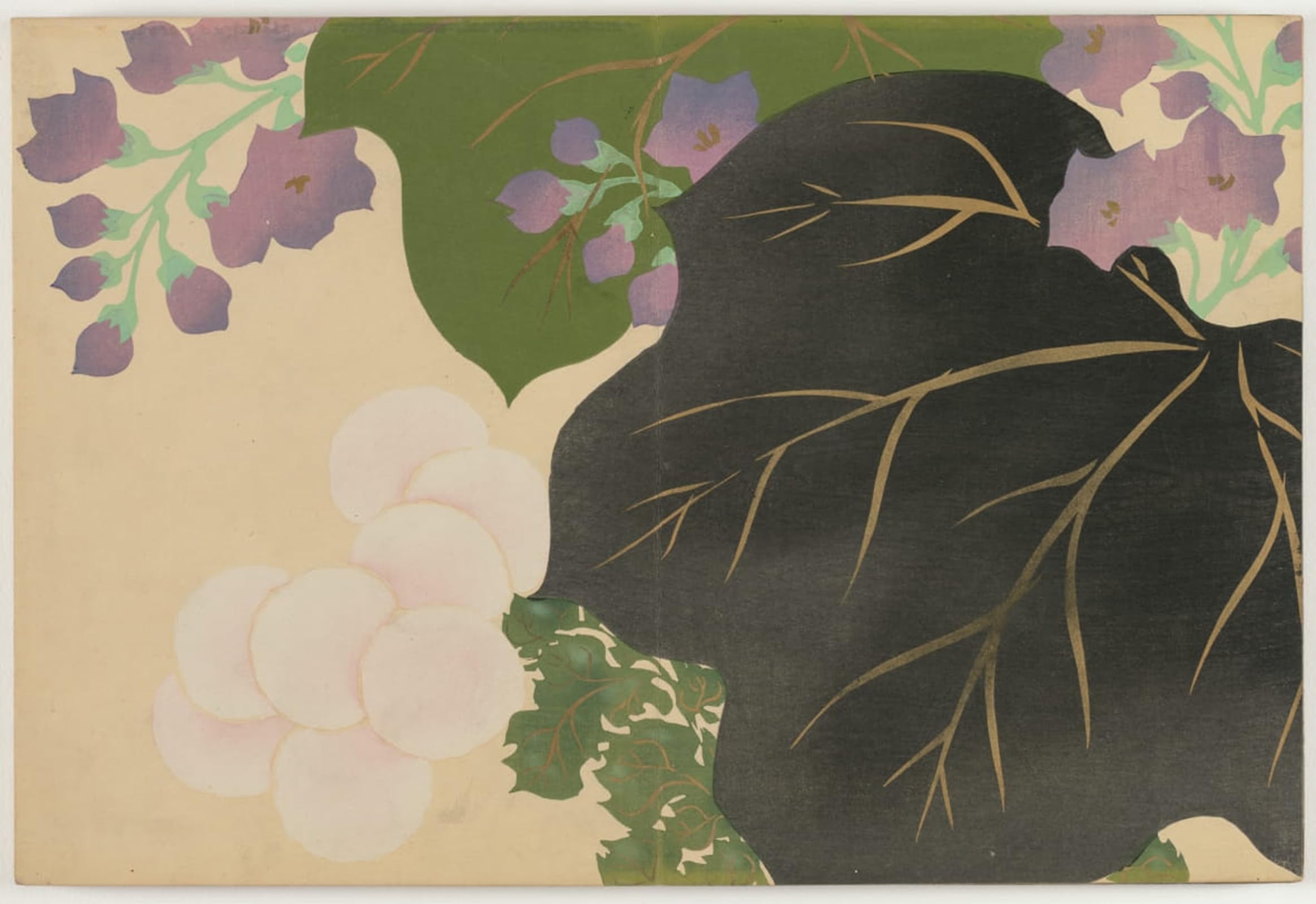 SERENDIPITP Vintage Wall Art Canvas Nordic Poster Canvas Print Picture Flowers of a Hundred Worlds Flowers and Paulownia by Kamisaka Sekka Wall Art Poster for Home Decor 60x90cm