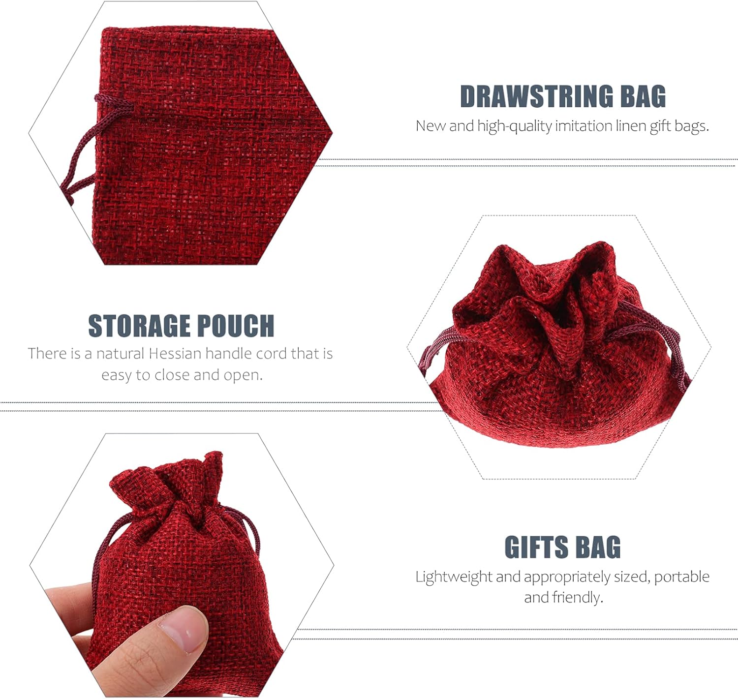 Zerodeko 100pcs Drawstring Festival Bags for Wrapping Candy Pouches Storage for Cookies Chocolates and Treats for Christmas and Parties