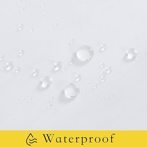 Miniatura 8 de NICETOWN Cortinas traslúcidas blancas traslúcidas para exteriores, con bolsillo para barra, pestaña trasera, 120 pulgadas de largo, juego de 2