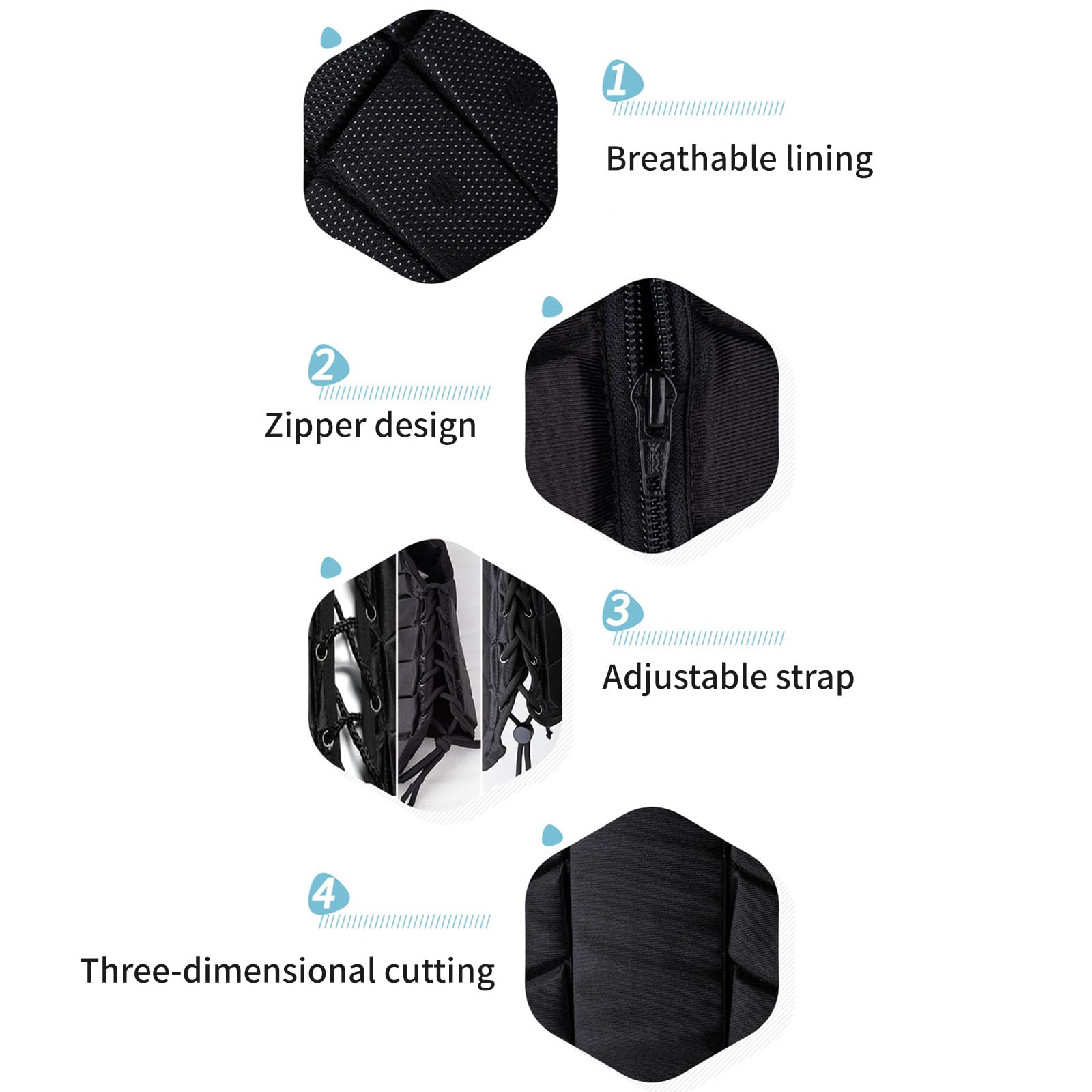 Chaleco de equitación transpirable para niños, con protección de absorción de golpes, con cremallera, para equitación, entrenamiento de equitación