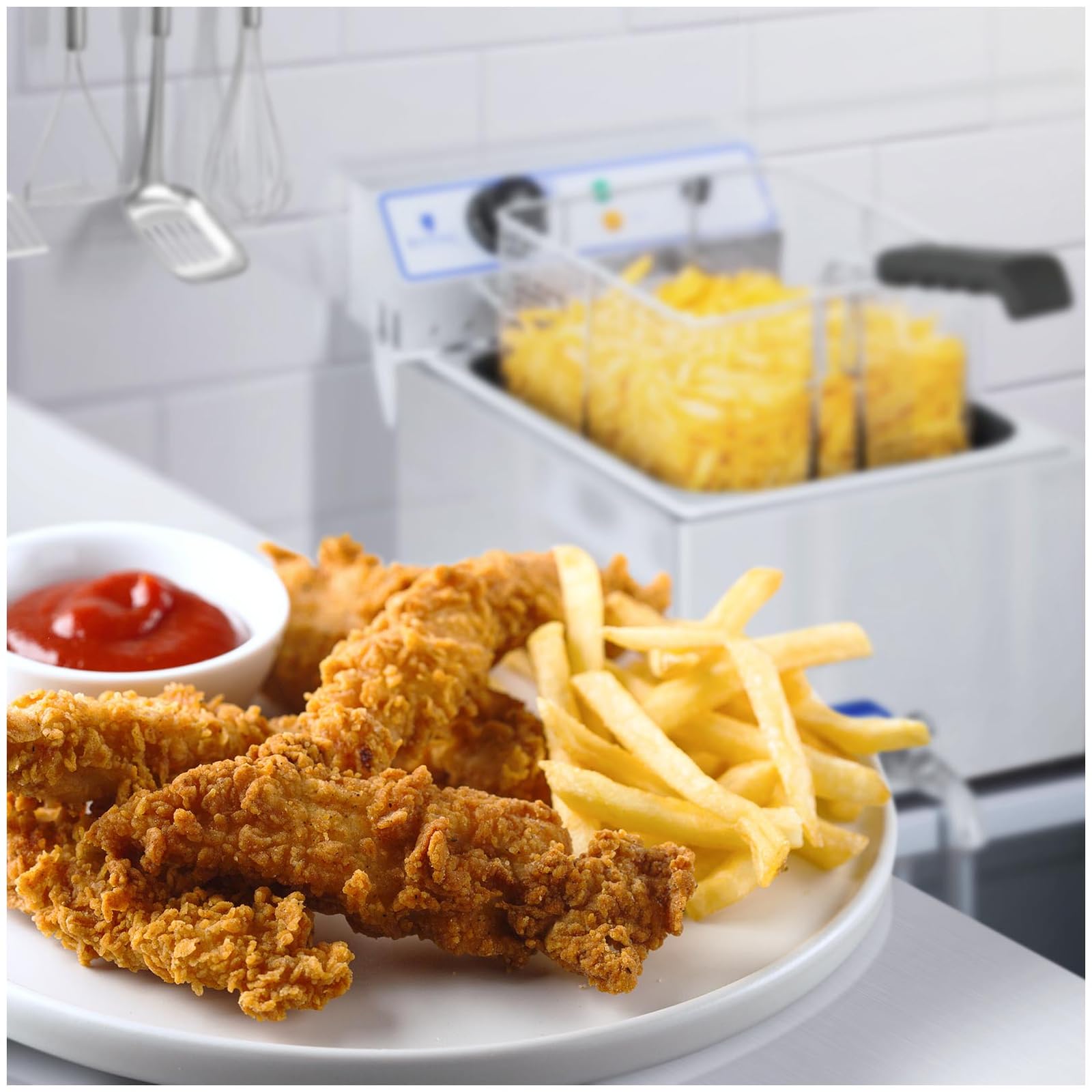Royal Catering RCEF 15E Friggitrice Professionale Friggitrice Elettrica (17 L, 3.000 W, Termostato, Intervallo della temperatura 60-200 °C, Rubinetto di scarico) Acciaio Inox