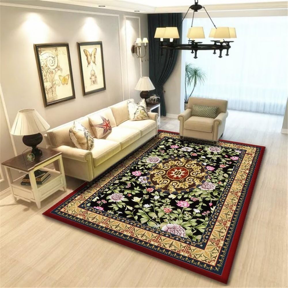 Tapis chambre fille vert végétal pour créer un coin lecture doux au salon