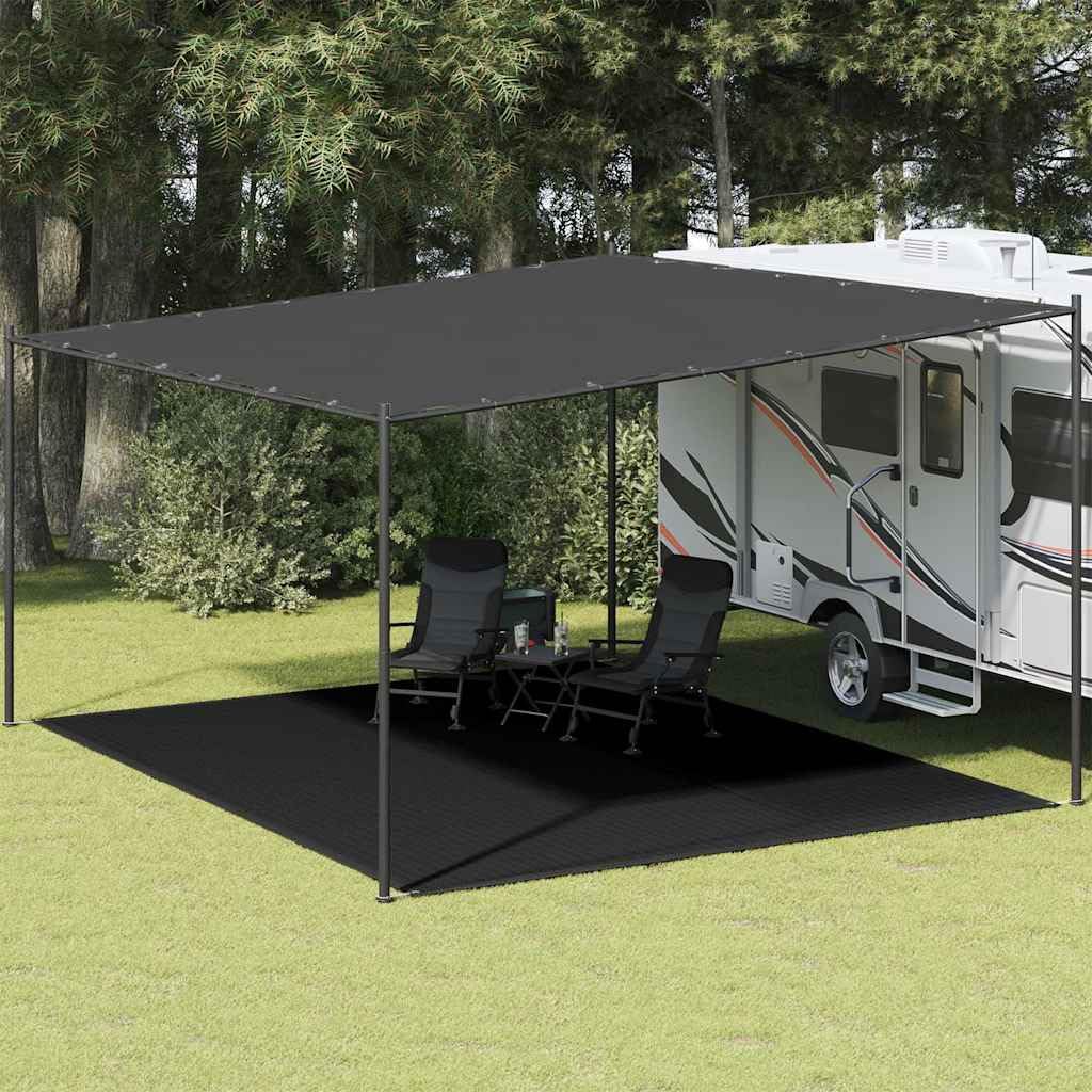 Leasha Tapis d'auvent avec œillets, Tapis de Sol pour Tente Camping Caravane Camping-Car 400x500 cm Noir