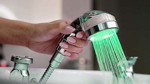 Miniatura 6 de Socila Professional LED Sprayer Head 2.5 Inch Auto Color Changing, Rainfall High Pressure, And Water Filtration For Salon Sink Replacement Part