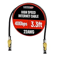 Vista 1 de LINKUP Cable Ethernet Cat 8 Cable largo de Internet Conexión LAN de alta velocidad Conectores RJ45 Uso con Cat 5/Cat 6/Cat 7 Óptimo