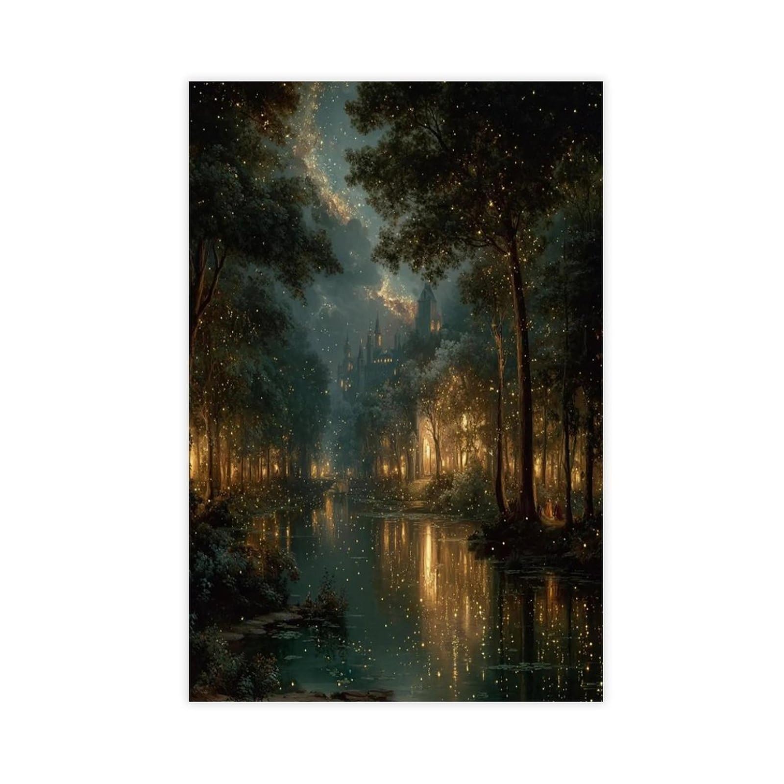Bareronor Fairy Tale Castle Canvas Poster for Home Decor Gift