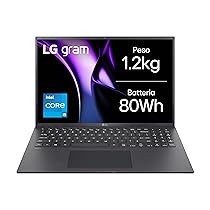 LG gram 16Z90RU, Notebook 16″ 2.5K (2560 x 1600), Intel Core i5-1334U, 16GB RAM, 1TB SSD, Ultraleggero solo 1.2 kg, Batteria 80Wh, Windows 11 Home, Tastiera italiana, Nero