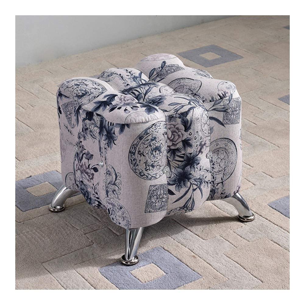 Petit repose-pied maison et pouf tissu canapé salon design N
