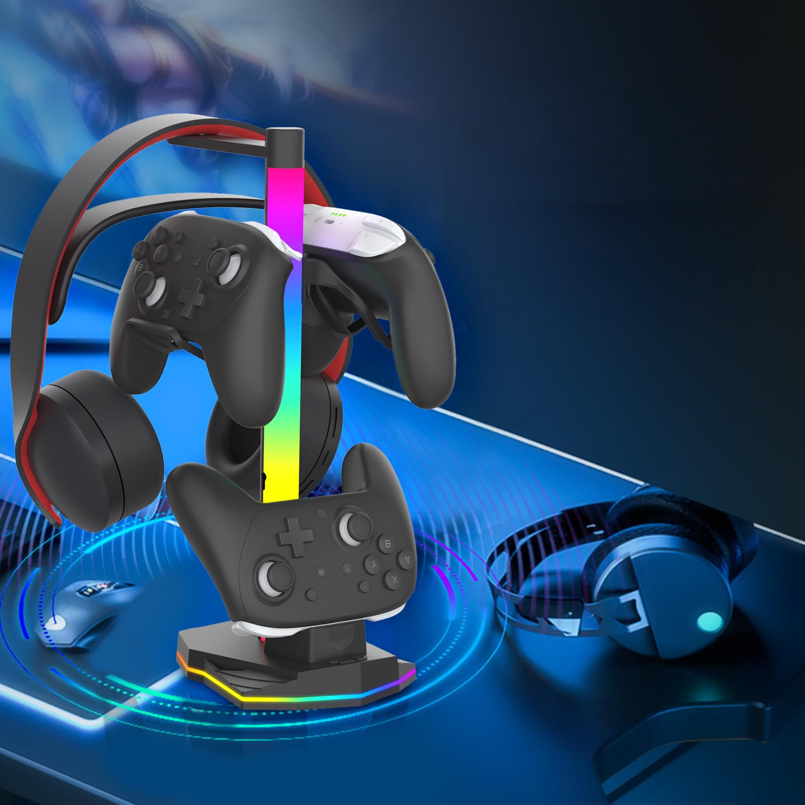 Dock station di ricarica per controller con porta USB di tipo C per cuffie Gamepad per supporto di ricarica da tavolo