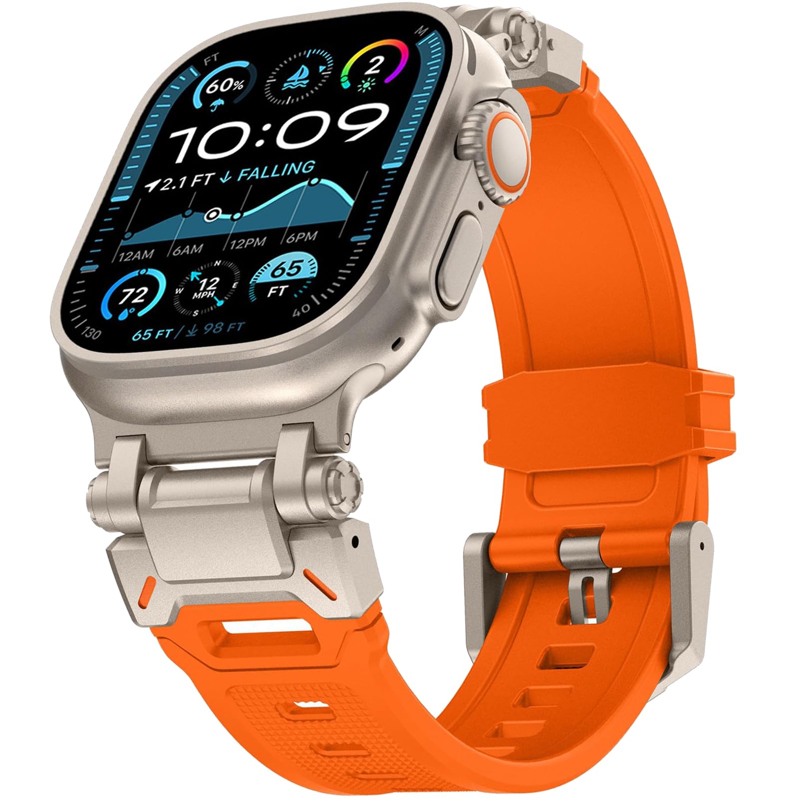 WINGLE Silicone Rubber Bands for Apple Watch Band Ultra 3/2/1 Band Ultra 49mm Series 11 10 46mm 45mm 44mm 42mm SE 3/2/1 9 8 7 6 5 4 3 Men, Military