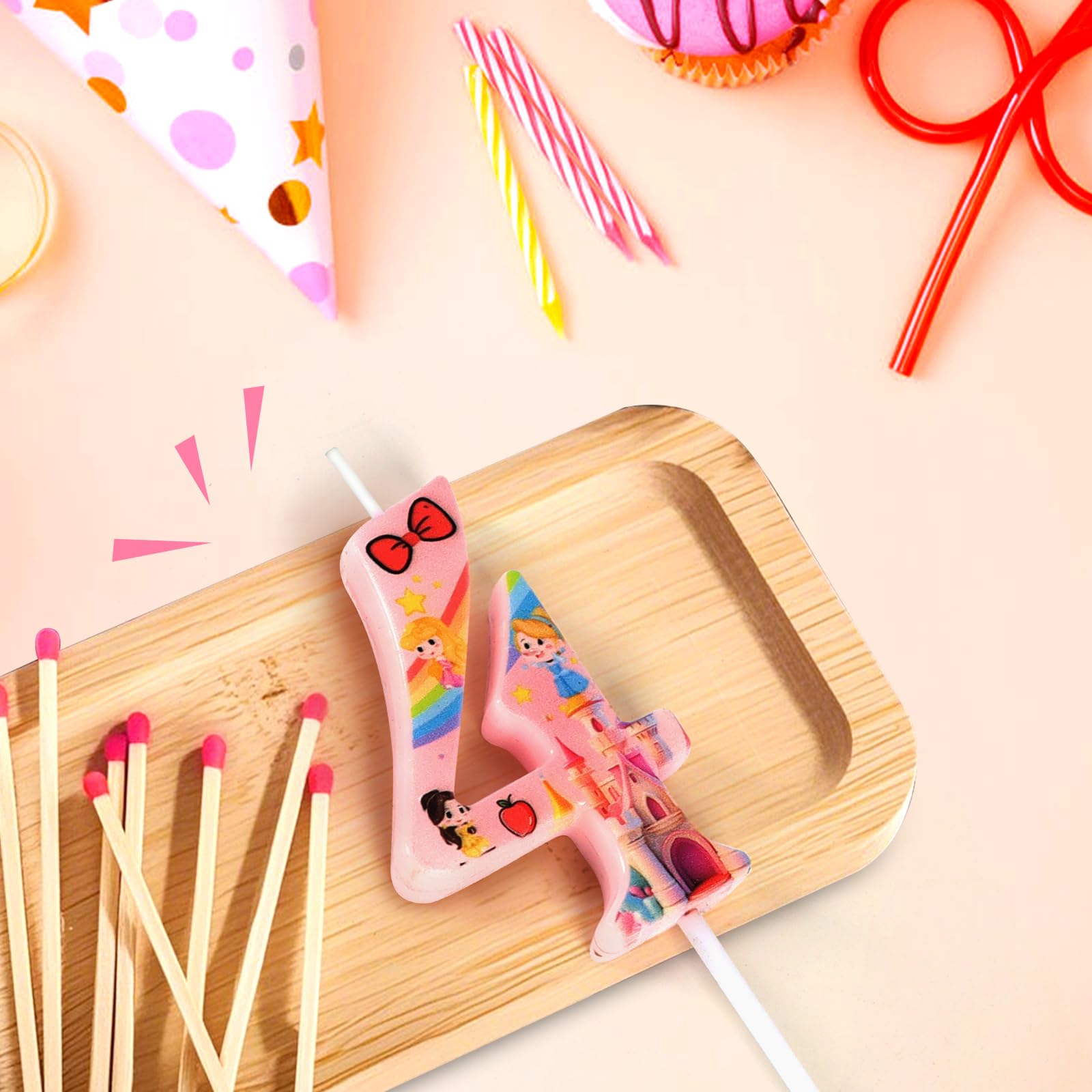 Geburtstagskerze 'Prinzessin' – Figurenkerze Für Kuchen & Torten, Rosa, 100 Mm, Von Mauder
