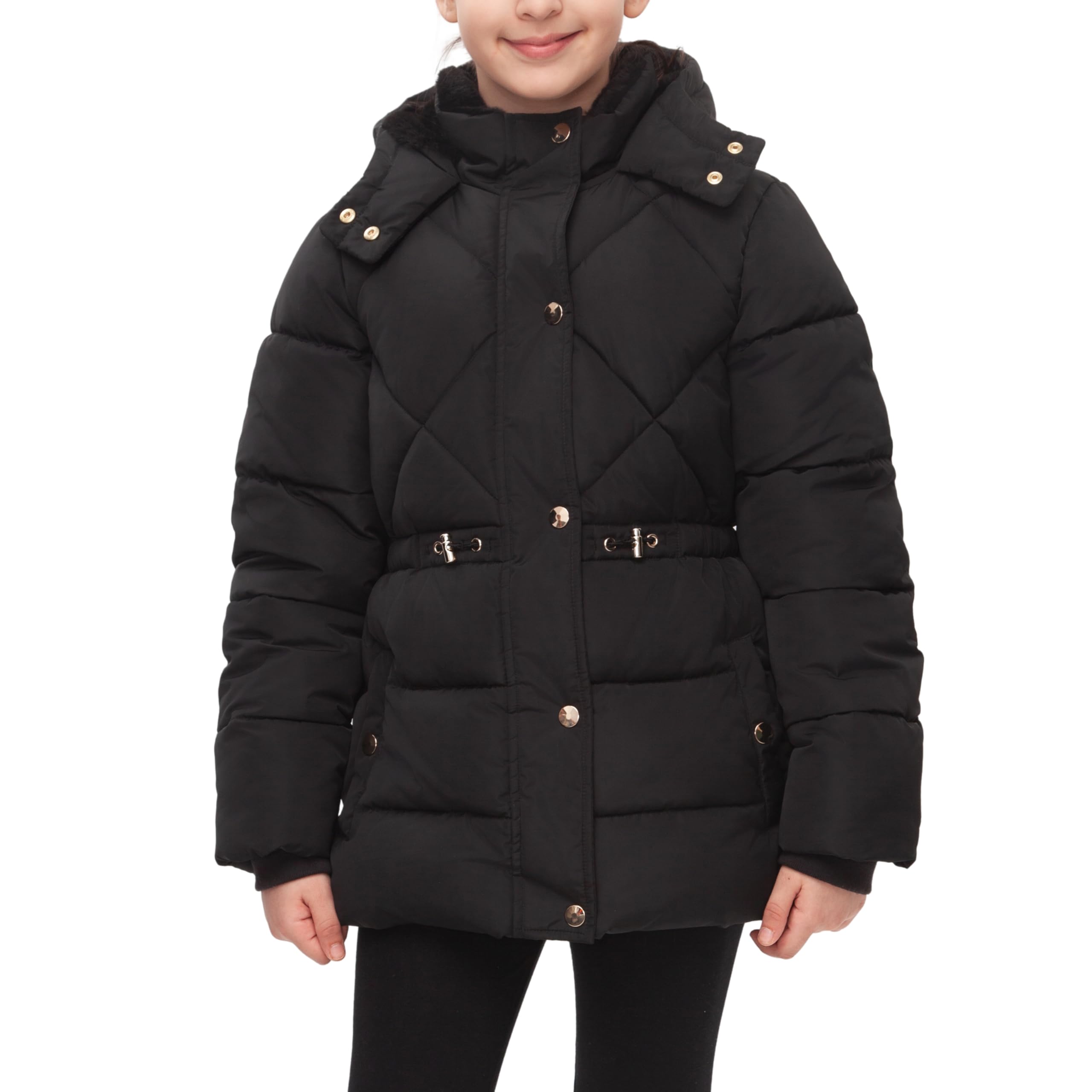 Rokka&amp;Rolla Girls' Water-Resistant Long Winter Puffer Jacket with Faux Fur
