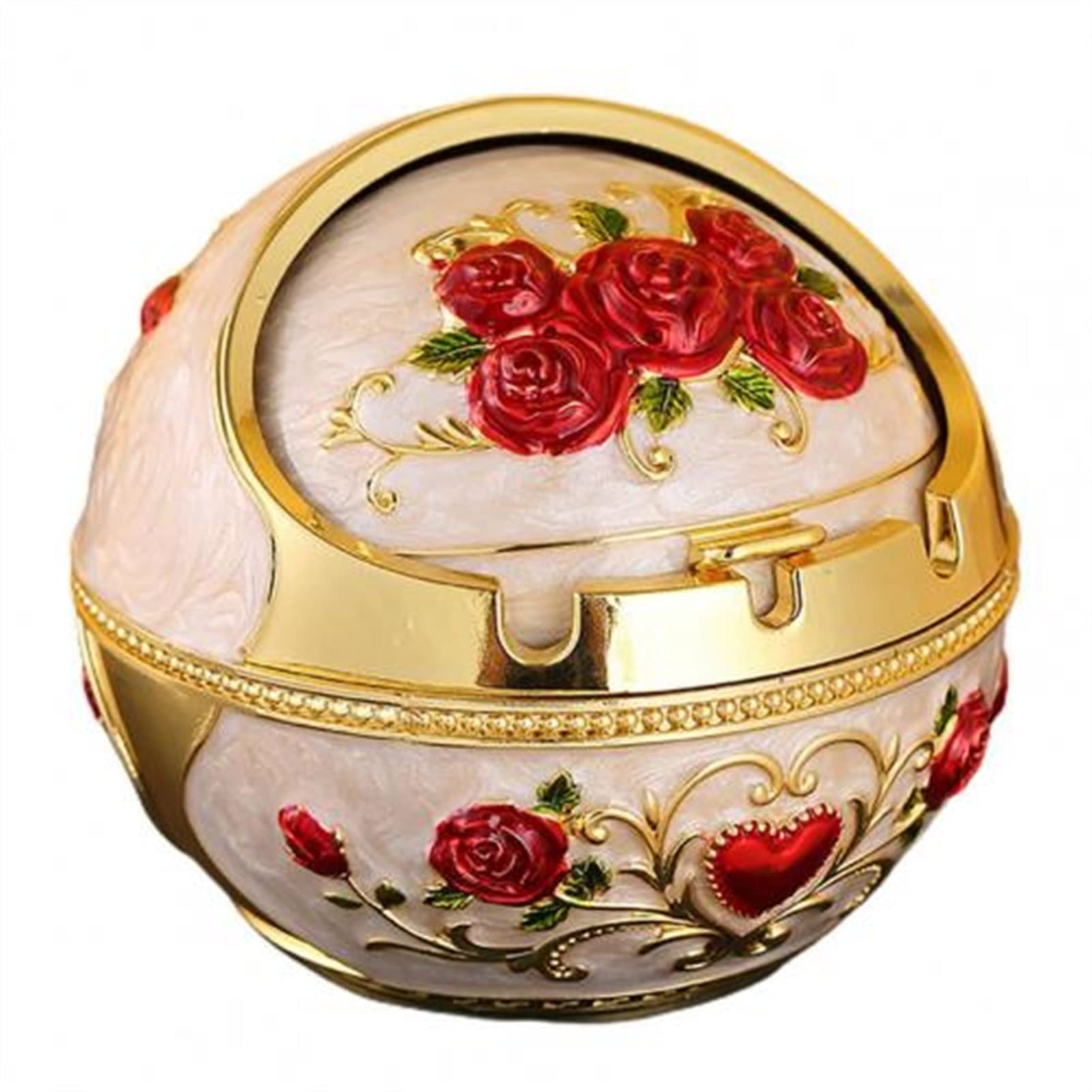 ashtray， Ashtray for Household Zinc Alloy Retro Large Ash Holder with Lid for Home Smell Proof(5)