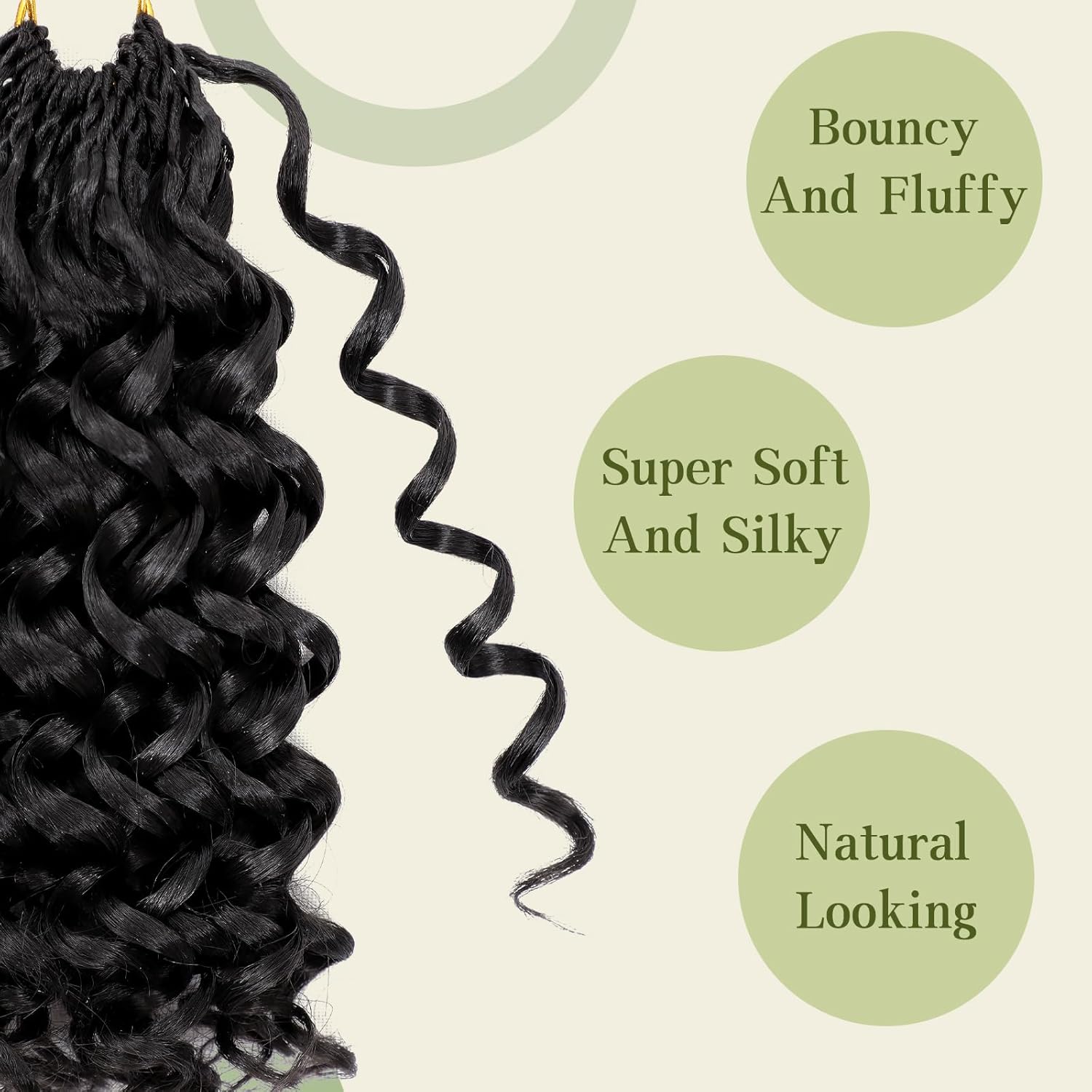 7 Packs Curly Crochet Hair for Black Women 8 Inch Synthetic Bohemian GOGO Curl Deep Ocean Water Wave Beach Curl Crochet Braids Braiding Hair (8 inch, 1B)