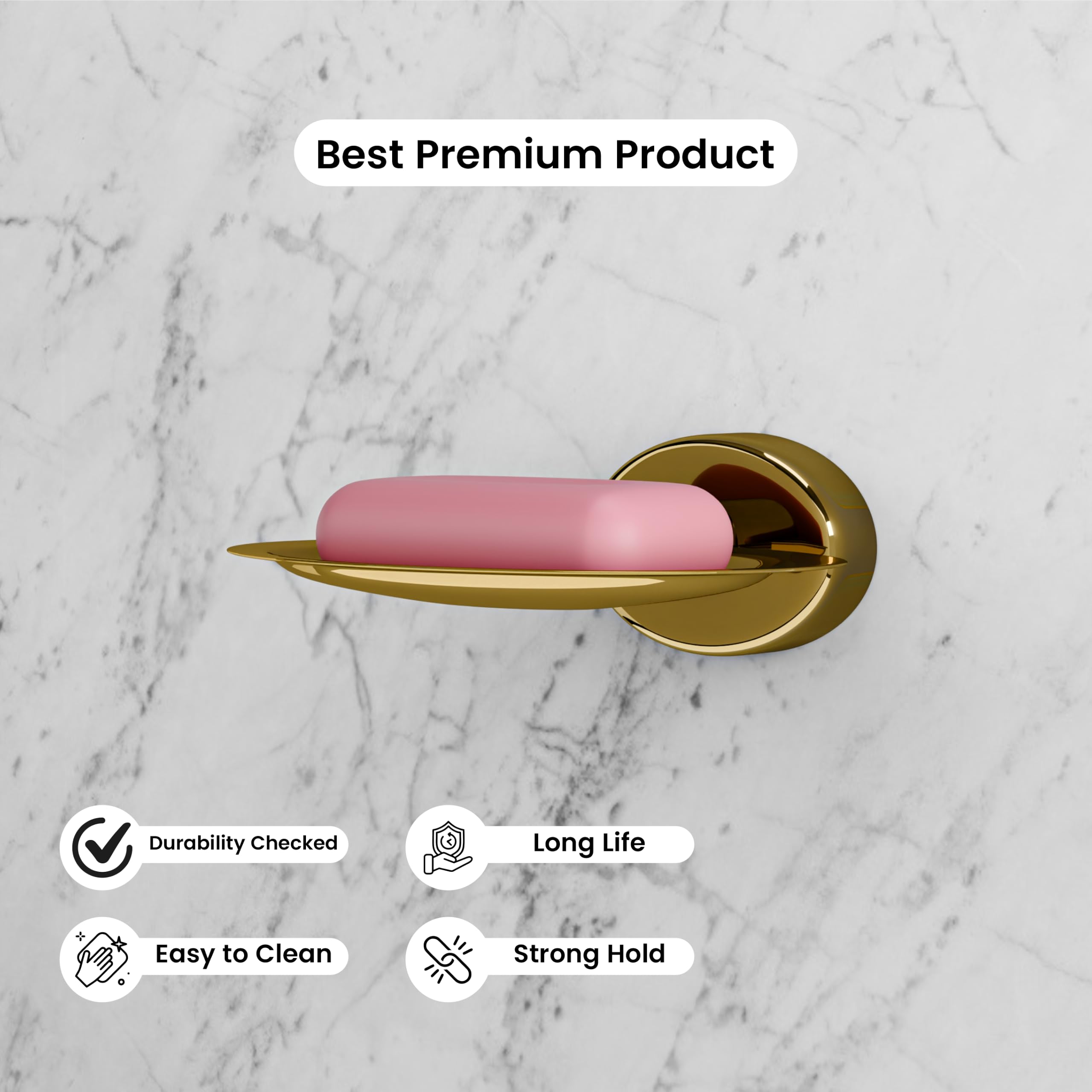 HISRE Premium Gold Soap Dish with Wall Mount |, photo 3 of 3