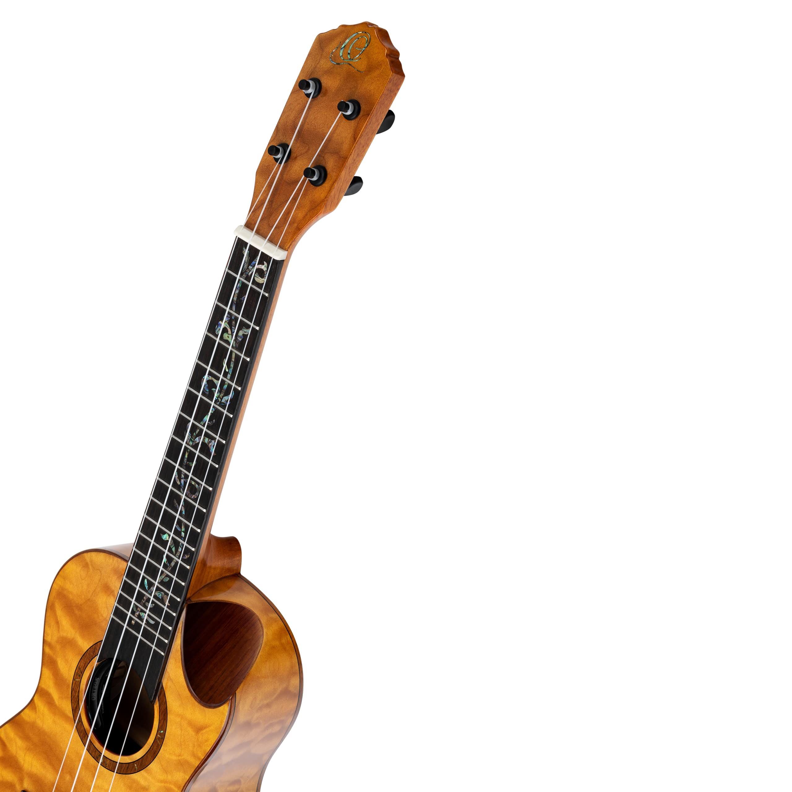 Ortega Guitars Ukeleles de Concierto electroacústicas - Serie Elite - incluye Gig Bag - Arce acolchado macizo (RUET-QMA)