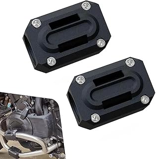 2 PCS Motorcycle Engine Guard Bumper Protection Block, Crash Bar Decor Slider, Anti-Scratch Drop Frame Guard, Universal for 22mm/25mm/28mm Diameter Engine Bar (Black)