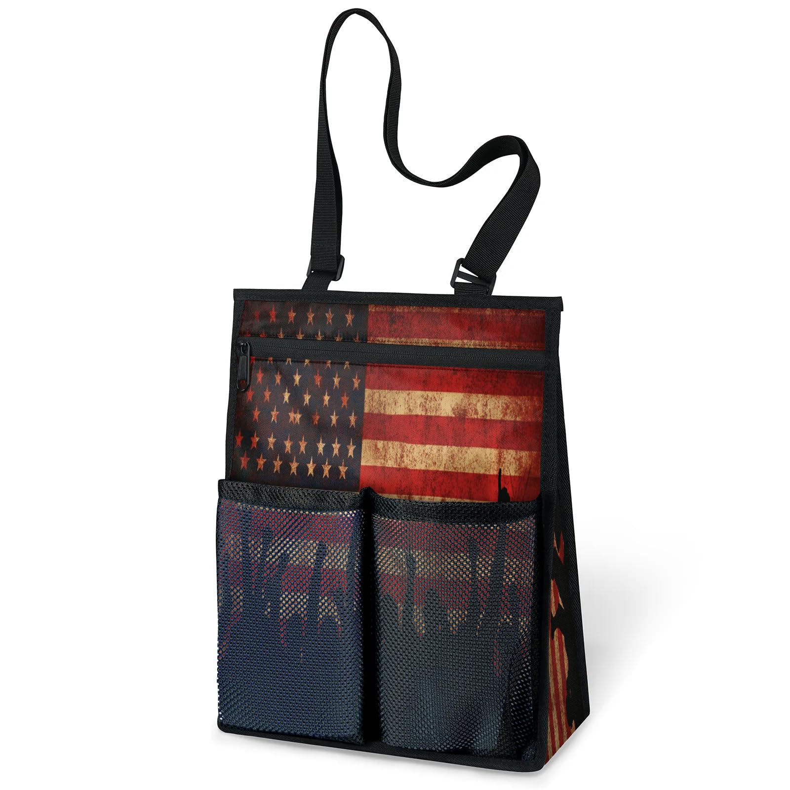 Ourtheme American Flag Usa Portable Shower Bag for Travel Gym Camp Beach Tote Shower Caddy Bags Hanging Toiletry