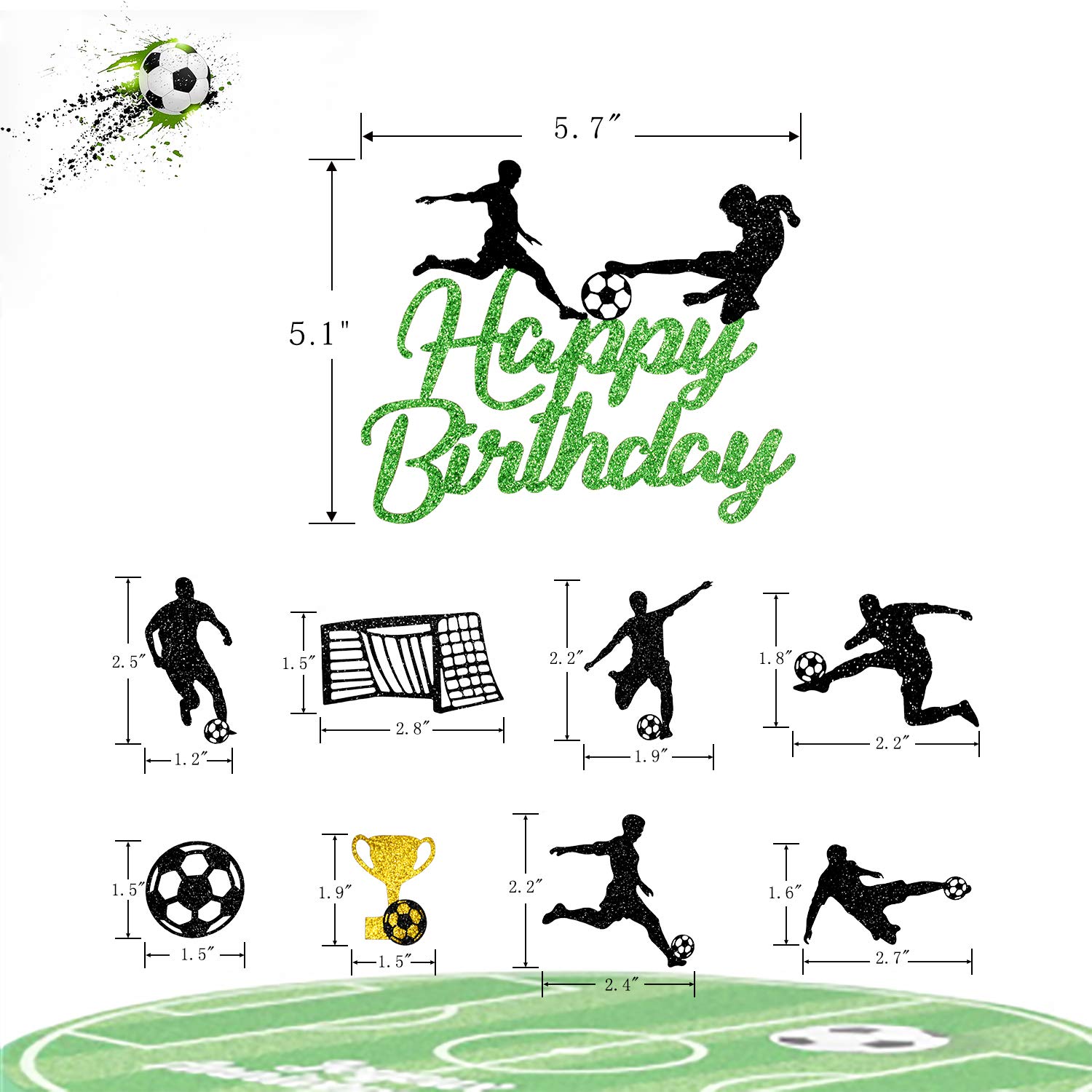 UPKOCH Miniature Soccer Figures – Set Of Small Football Player Cake Toppers For Birthday Parties