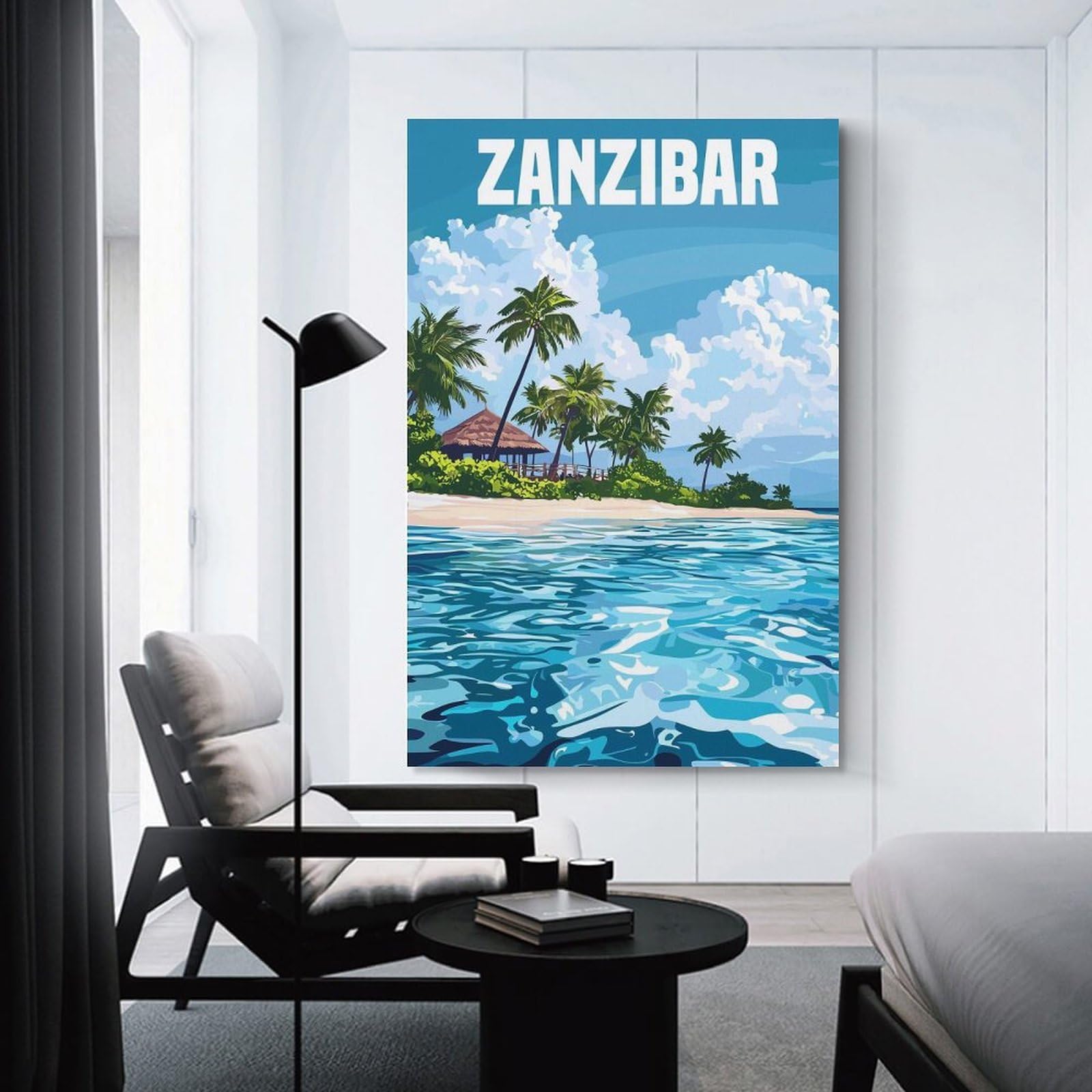 Junmoney Zanzibar Island Canvas Art Print, 24x36inch(60x90cm), for Home Walls, Creative Rooms Or Shared Spaces, Decorative Artwork with Broad Appeal