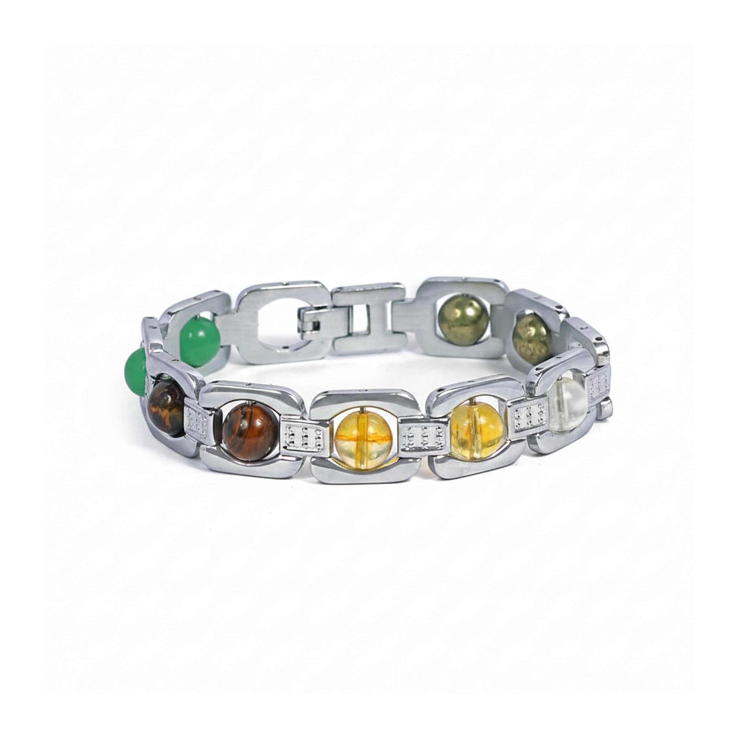 LIFE CHANGING ASTRO Metal Dhan Yog Bracelet for Wealth & Success | Pyrite, Citrine, Tiger Eye, Green Aventurine & Hematite | Money Magnet Good Luck Healing Bracelet by Acharya Lavbhushan Ji