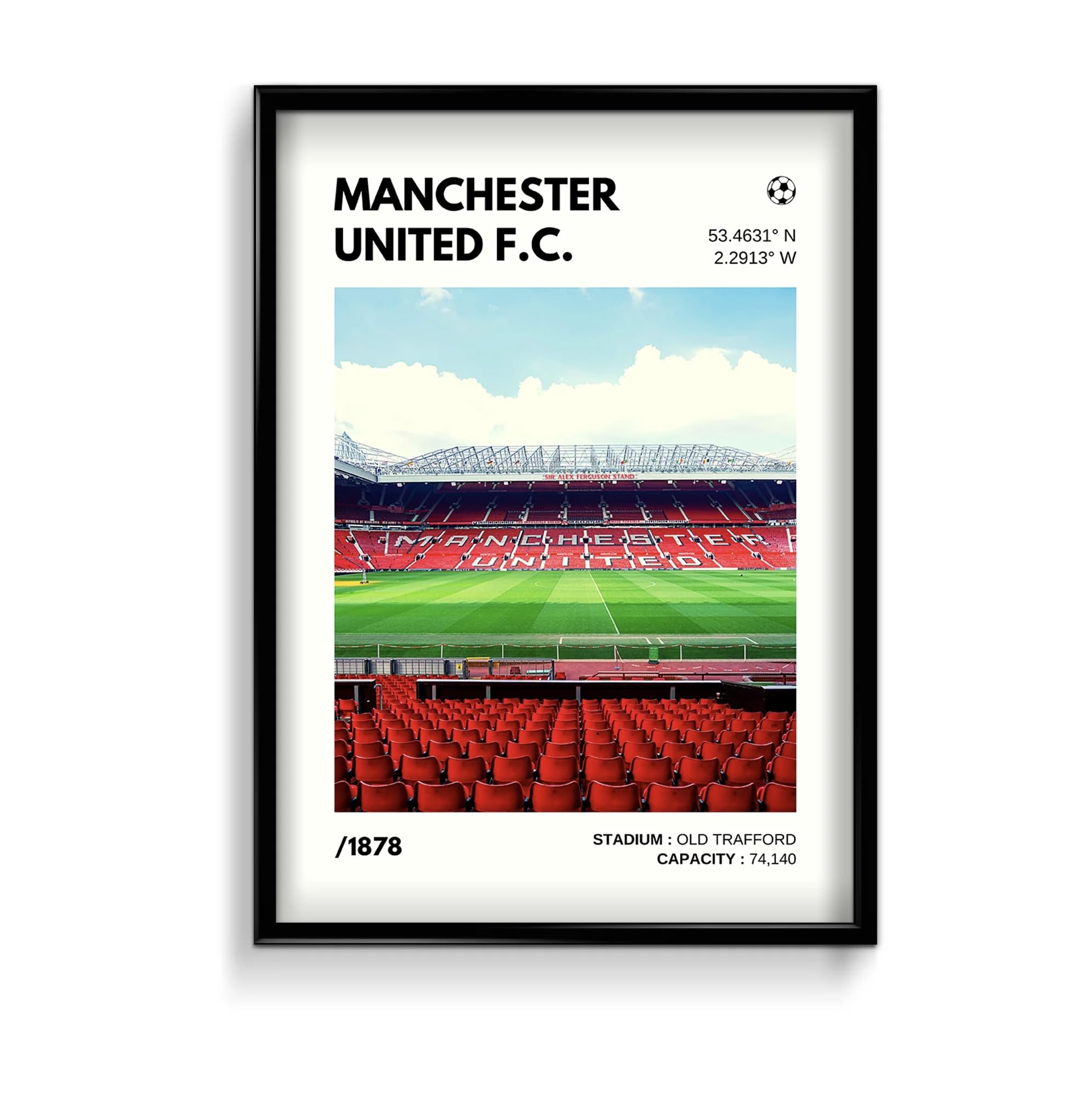 F.C. BARCELONA Poster For Aesthetic Wall Decoration | Football Club Wall Poster (13 x 19 Inch Unframed) 300 GSM Mate Finish Board Paper With Peal & Stick Tape (MANCHESTER UNITED)