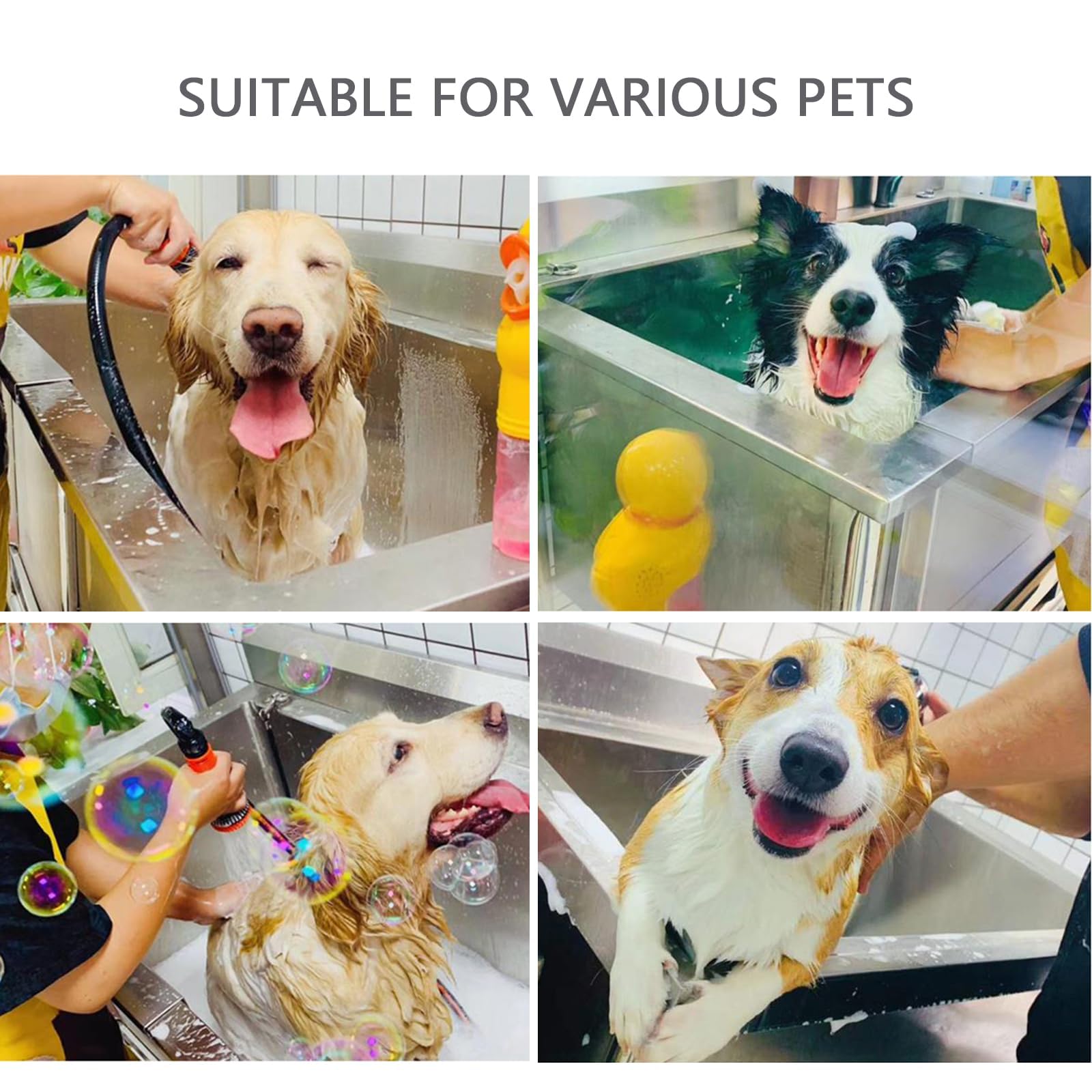 Bañera para perros, estación de lavado profesional de acero inoxidable con grifo de paso, puerta izquierda, ideal para aseo de mascotas, 120 x 70 x 50 cm, instalación fácil de limpiar