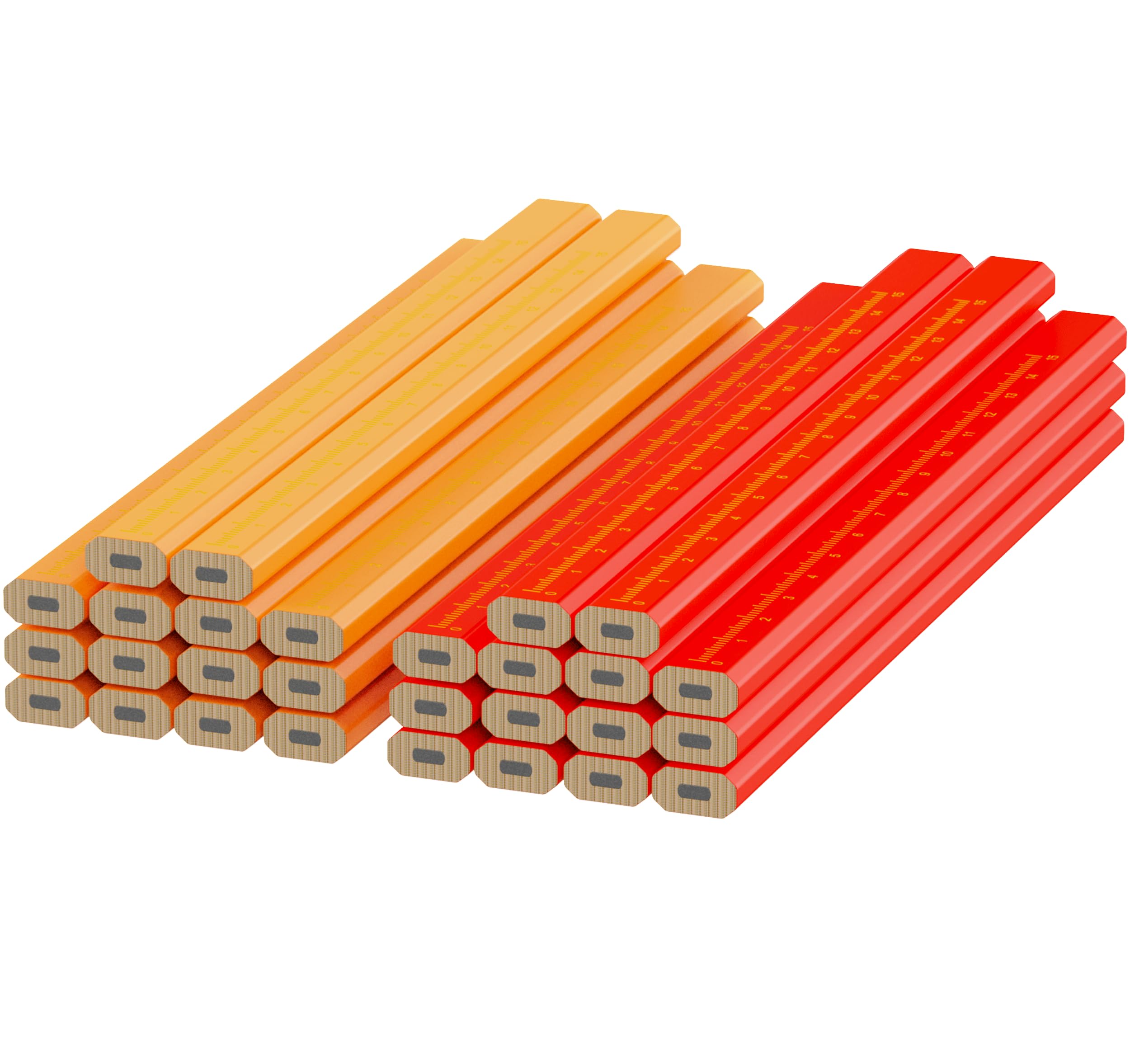RONDURE 29 Pieces Carpenter Pencils Flat Construction Pencils with Printed Ruler, Carpenters Scriber Pencil for Woodworking Marking Tool — Amazon image 2