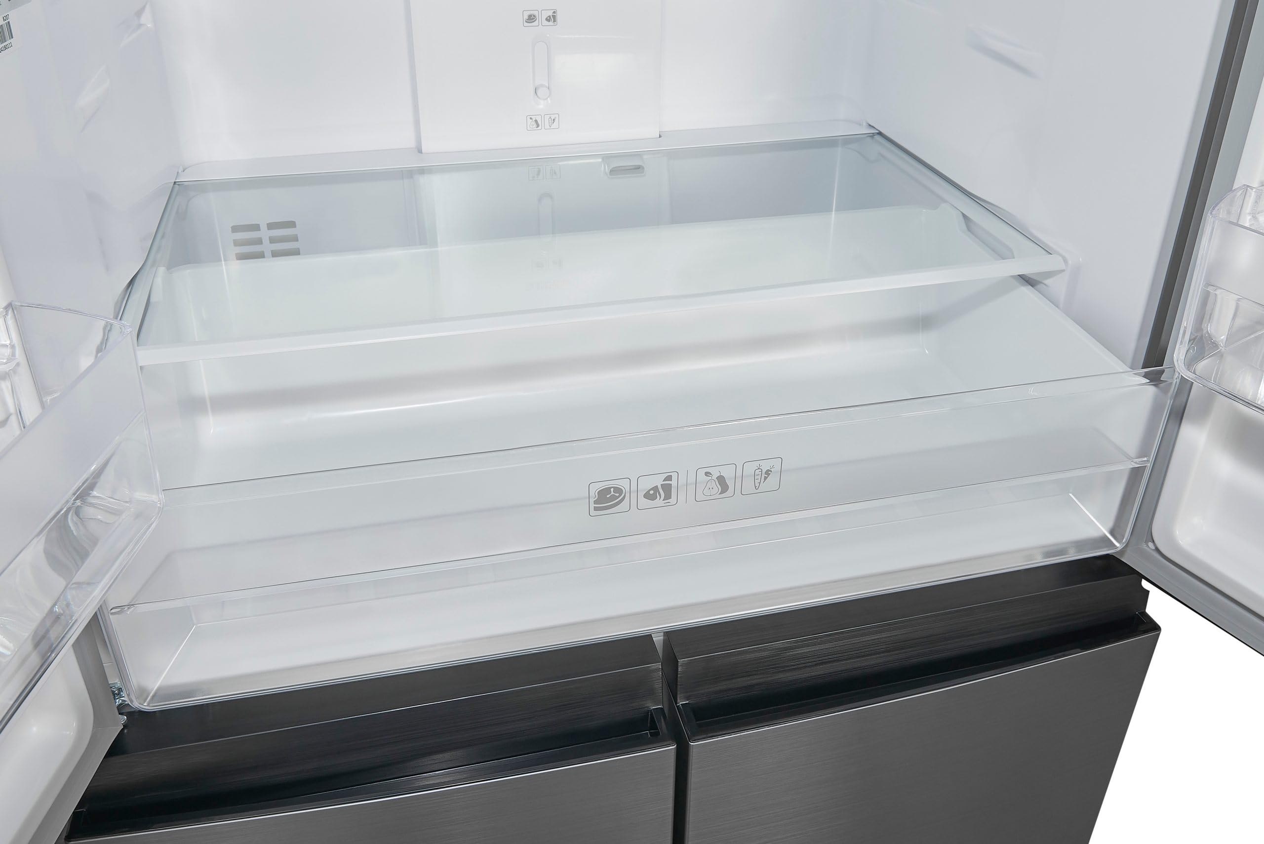 Exquisit® Frigorífico Americano, 4 Puertas, 362L, Clase D, Material Acero Inox, Tecnologia No-Frost, Display Digital en Puerta, Cajon Verdulero Siempre Fresco, Consumo 210 kWh/año, Medidas 180x79x62Cm