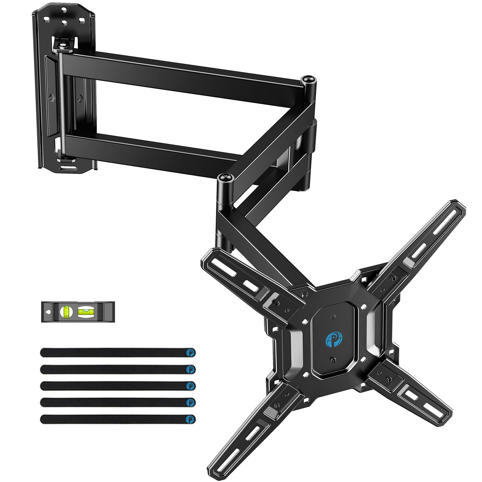 Pipishell Full Motion Long-Arm TV Wall Mount for 32-65 Inch TVs, Max VESA 400x400mm up to 110 lbs, 37.4” Long Extension Corner TV Mount, Swivel & Tilt, Space-Saving Wall Mount TV Bracket, PIMF26B