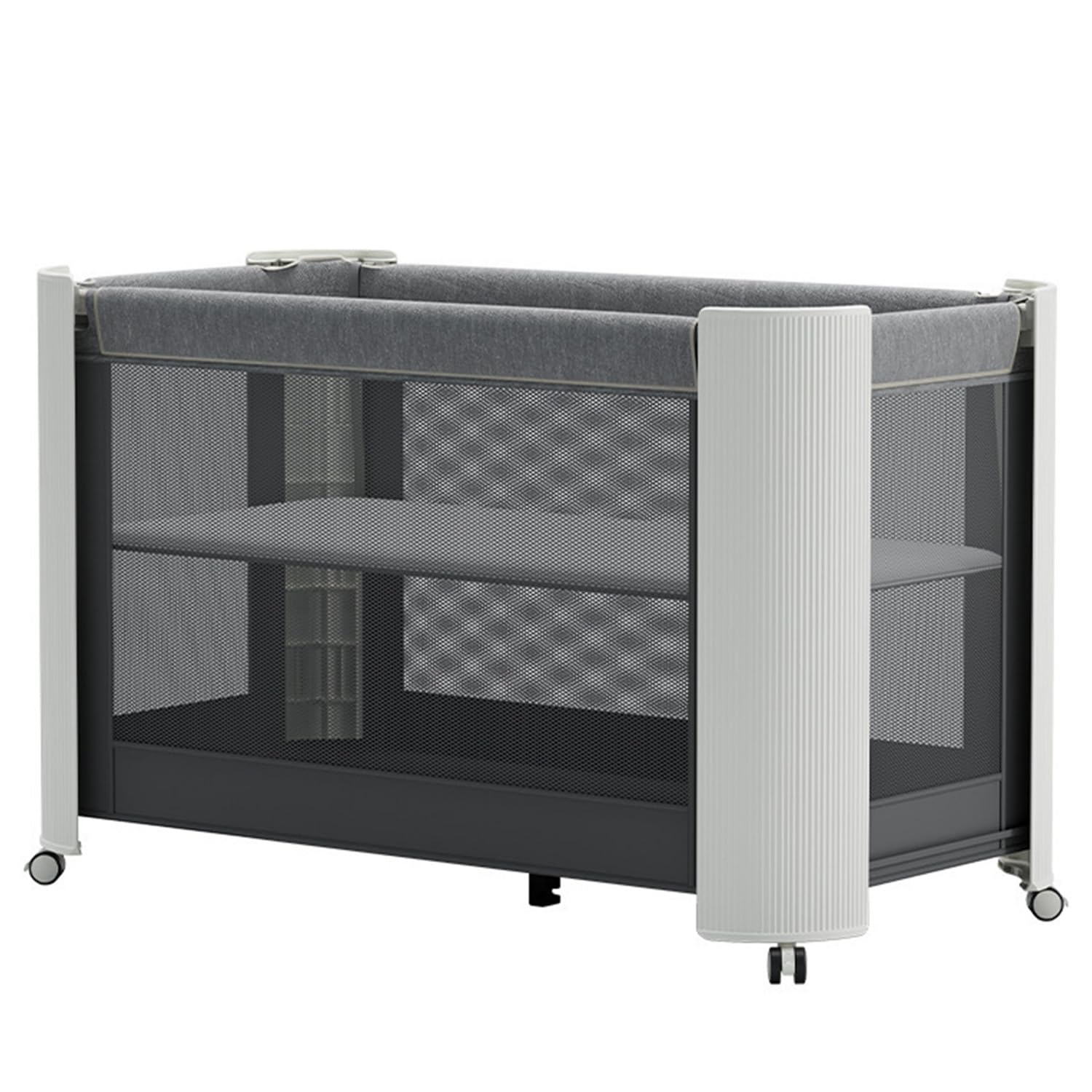 Saryocy Baby Changing Table Baskets Versatile Folding Changing Table Waterproof Diaper Changing(Dark Grey)