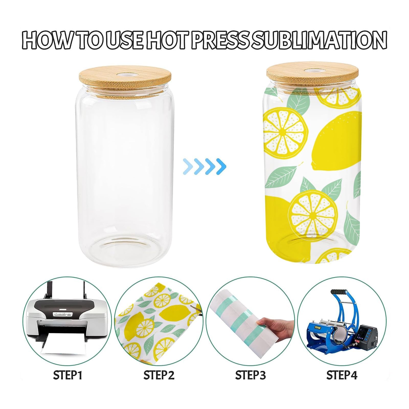 Paquete de 25 vasos de 16 onzas con tapas de bambú y popote, vasos de sublimación transparentes en forma de lata, vasos de cerveza, vasos de café helado, ideales para cóctel, whisky, regalo