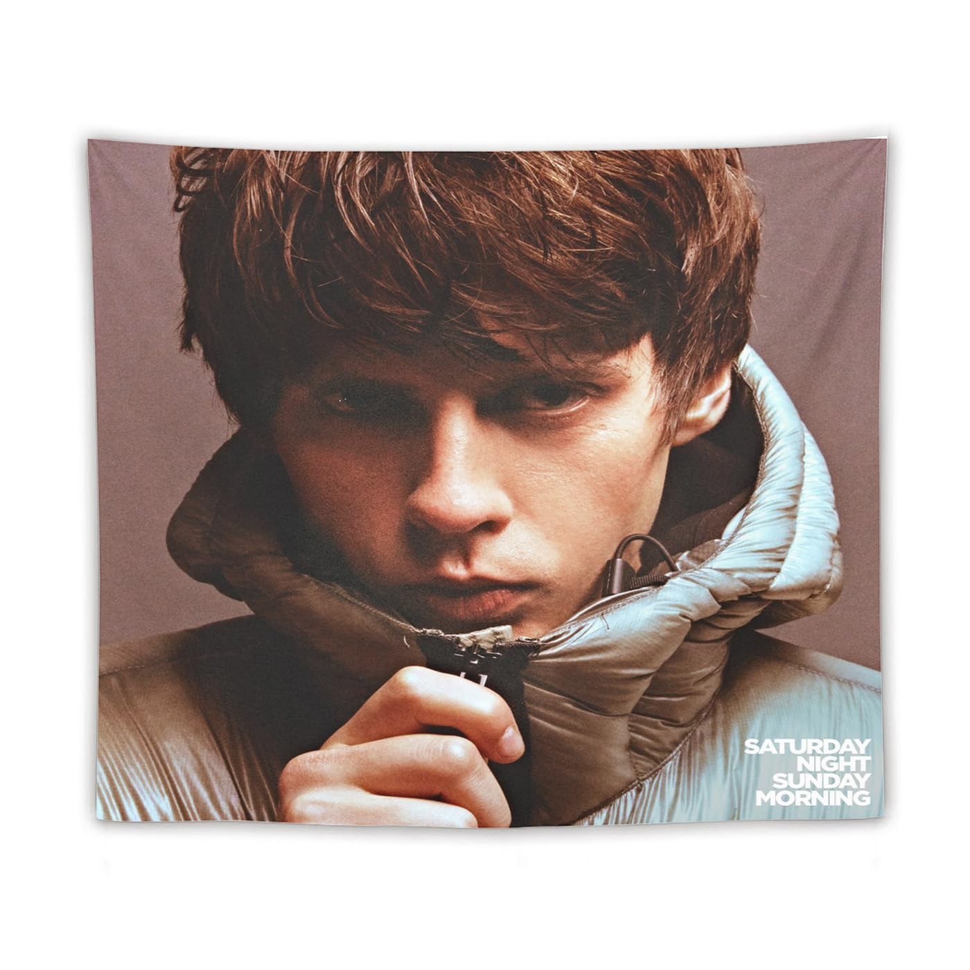 RAZEFEA Jake Music Bugg Tapestry Saturday Night, Sunday Morning Wall Art Music Aesthetic Tapestries Hanging for Bedroom Home Decor 50×60 inches