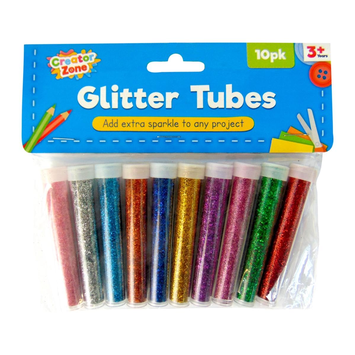 Karrma Ltd. | Glitter Tubes 10pk | Kids Glitter Tubes | Craft Glitter Shaker for Kids, Arts and Crafts | Glitter for Slime | Glitter for Wax Melts, Body Makeup, Crafts, Nail Arts, Slimes, Arts