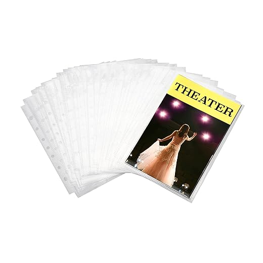 2Fold Sheet Protectors for Broadway Play Program and Theater Programs - 25 Custom Sheet Protectors Fits Playbills from Mid 1980s to Modern (5.8 x 8.75 Program Protectors (25 Pack))