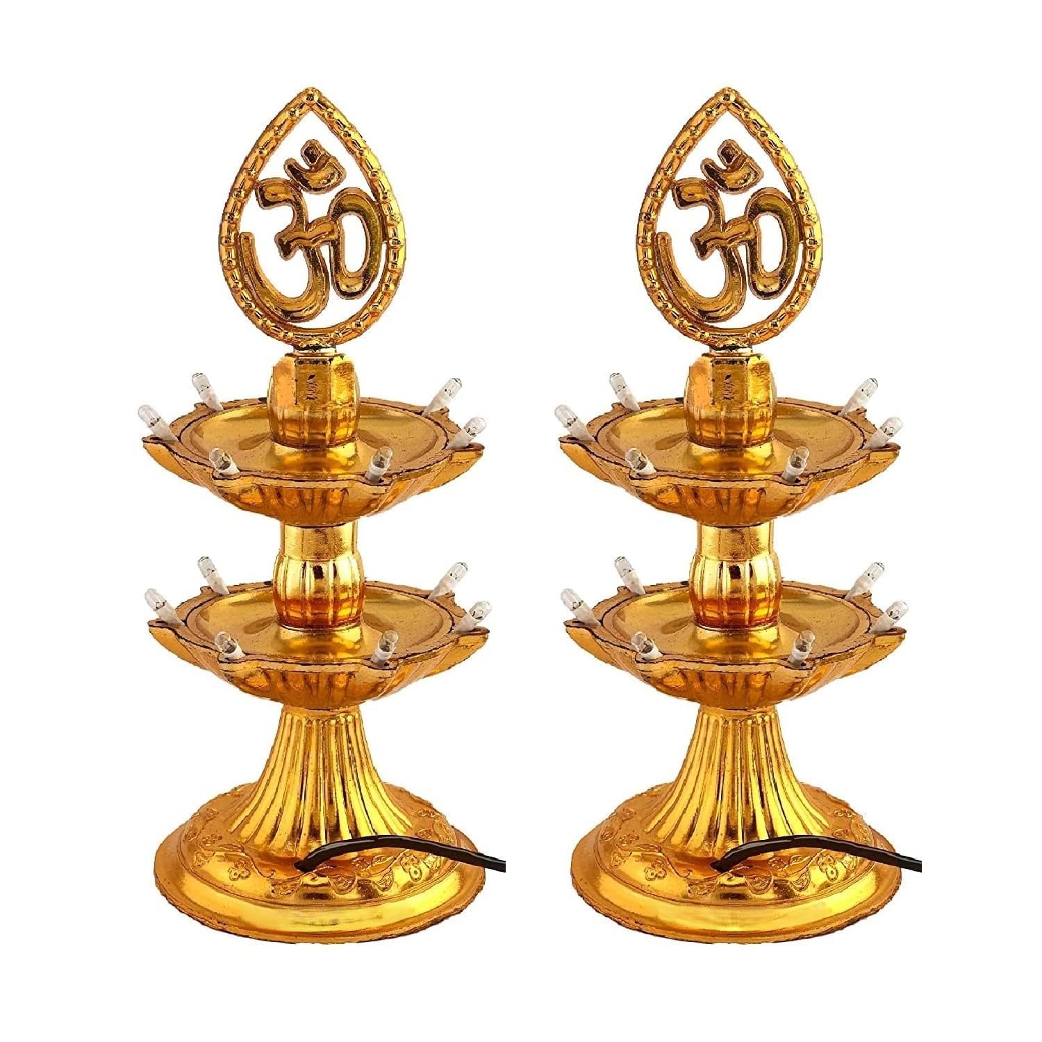 Diktmark Double Layer Led Electric Diya/Deepak Lights for Home, Puja, Mandir, Diwali Festival Decoration, Decorative Lights for All Festival (Pack of 2)-image-49