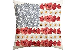 18 X 18 Inches AVOIN Poppy Throw Pillow Cover, Independence Day Decoration