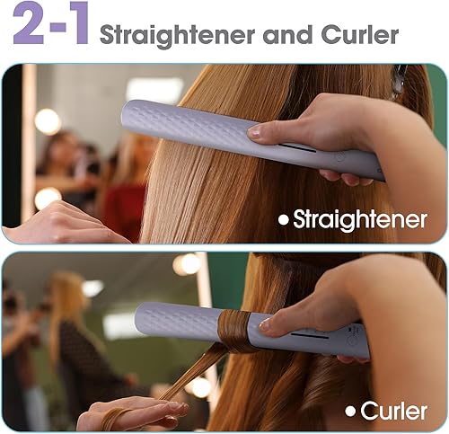 Miniatura 2 de Quico Plancha para el cabello, alisadora de cabello de viaje global de 110-240 V para mujeres, calentamiento rápido en 15 segundos, plancha plana