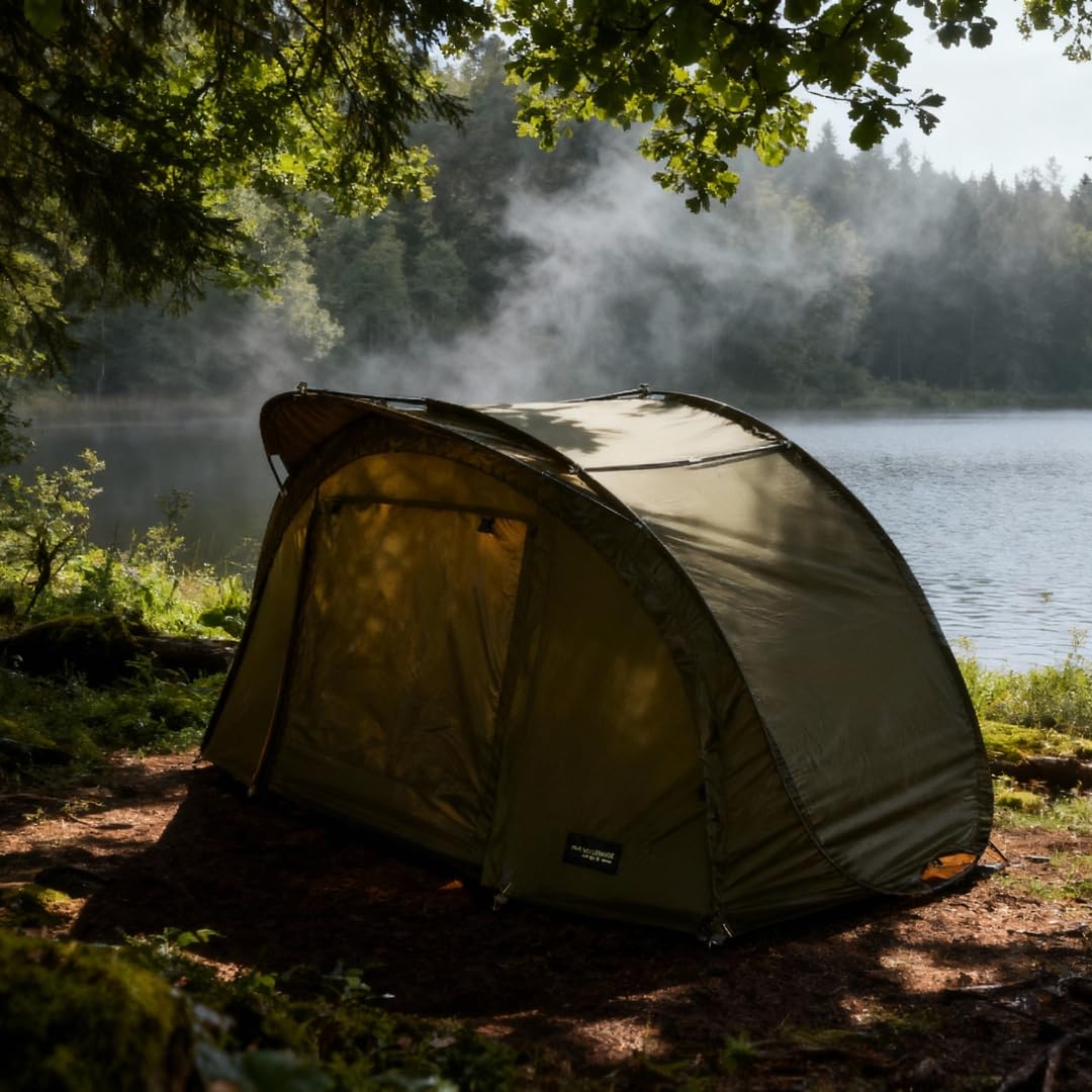 MK-Angelsport Pop Up Bivvy (medidas: 252 x 131 x 124 cm) Tienda de campaña para festivales de pesca