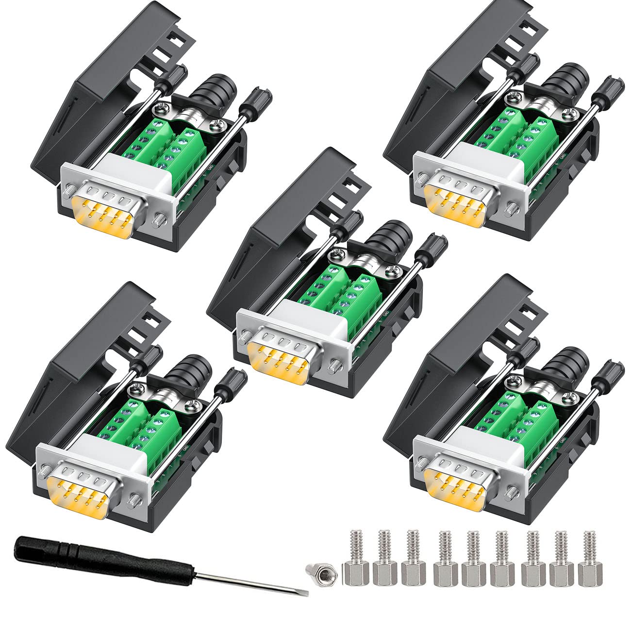 DB9 Conector rs232 485 422 adaptador serie (5 unidades macho)