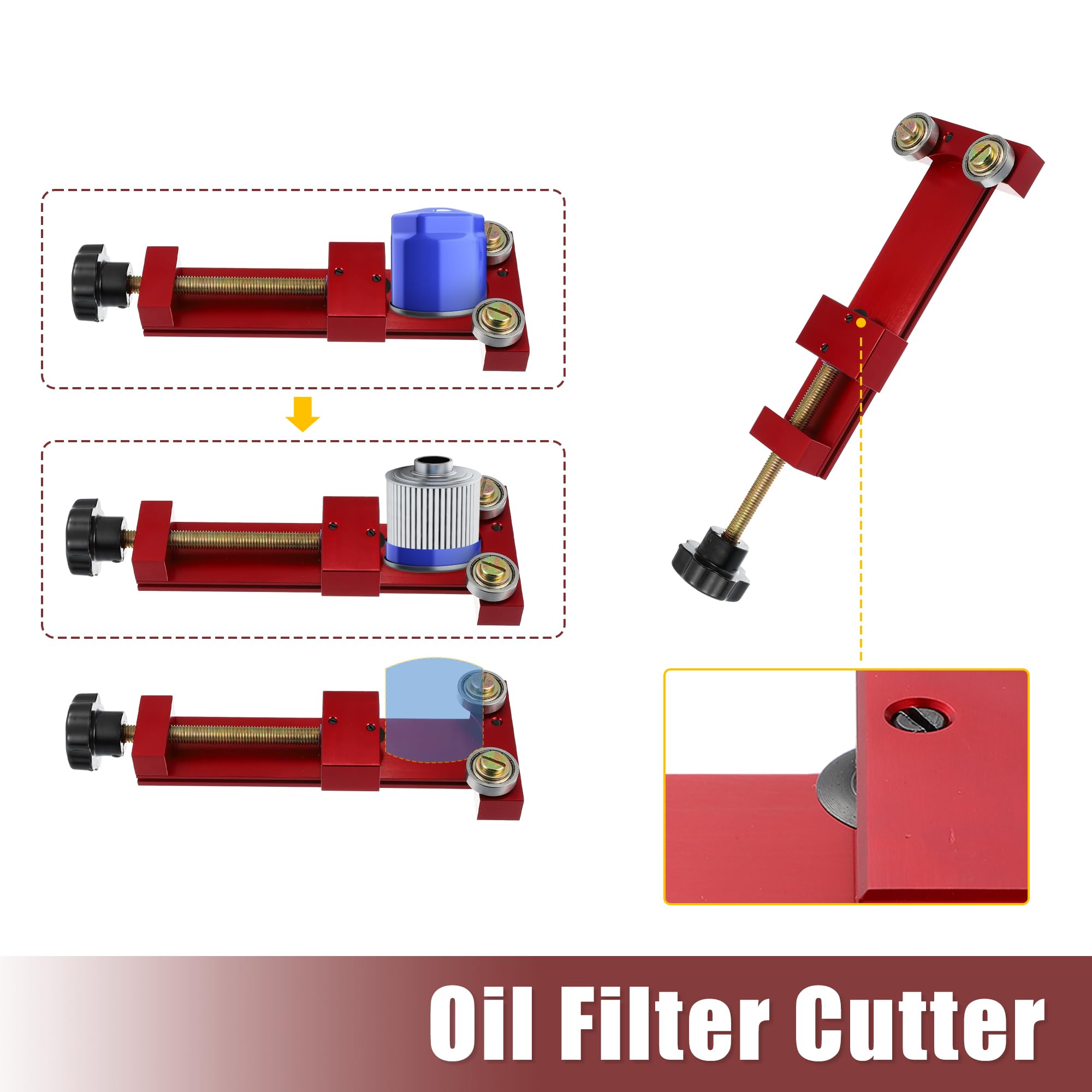 X AUTOHAUX 1uds Aceite Filtro Cortador para Filtro Corte Rango 1-3/4" a 5-3/4"