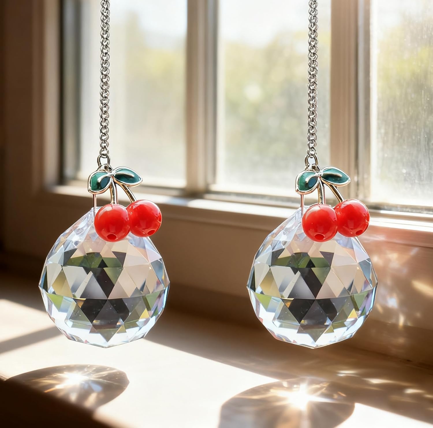 Birthday Gifts for Women Friendship,Girl Friend Gifts for Women Mom Sister Friends Girls,2 Pieces Crystal Ball Suncatcher Ball(Round)