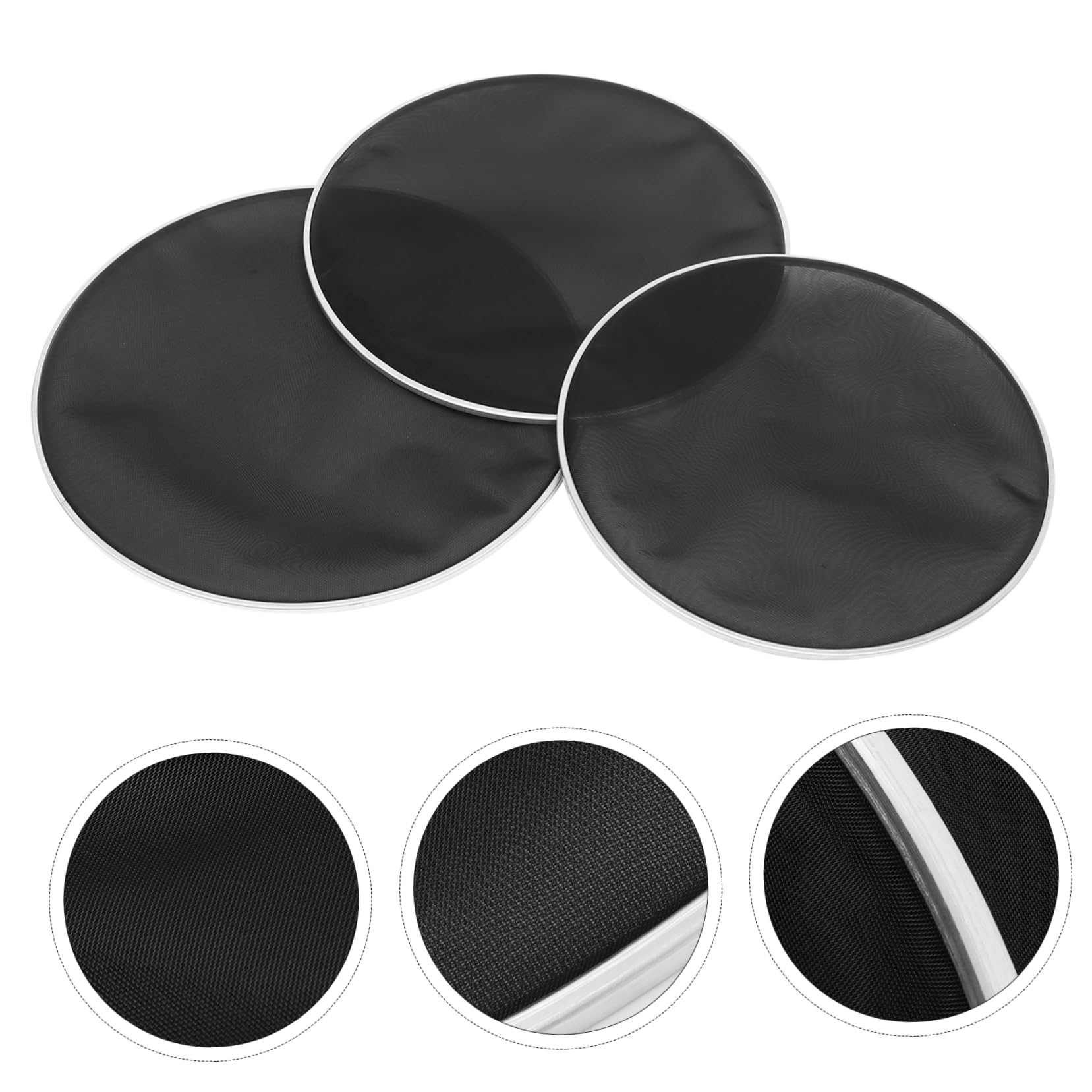 TOYANDONA 3piezas Parches de Batería de Doble Capa Silenciosos Parches de Batería de Malla para Reemplazo para Practicar Instrumento de Percusión Interiores