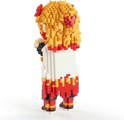 Vista 6 de MACTANO Figura de demonio de anime, micro juego de construcción Slayer Rengoku Kyoujurou, juguete de bloque de construcción para adultos, 1383 piezas