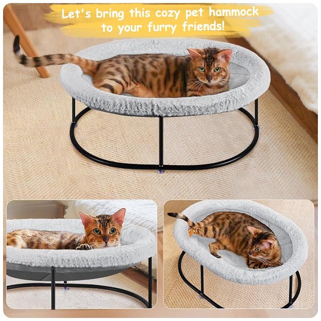 Foto 6 de 7 de Zoratoo Hamaca elevada para gatos, cama esponjosa para gatos para múltiples gatos