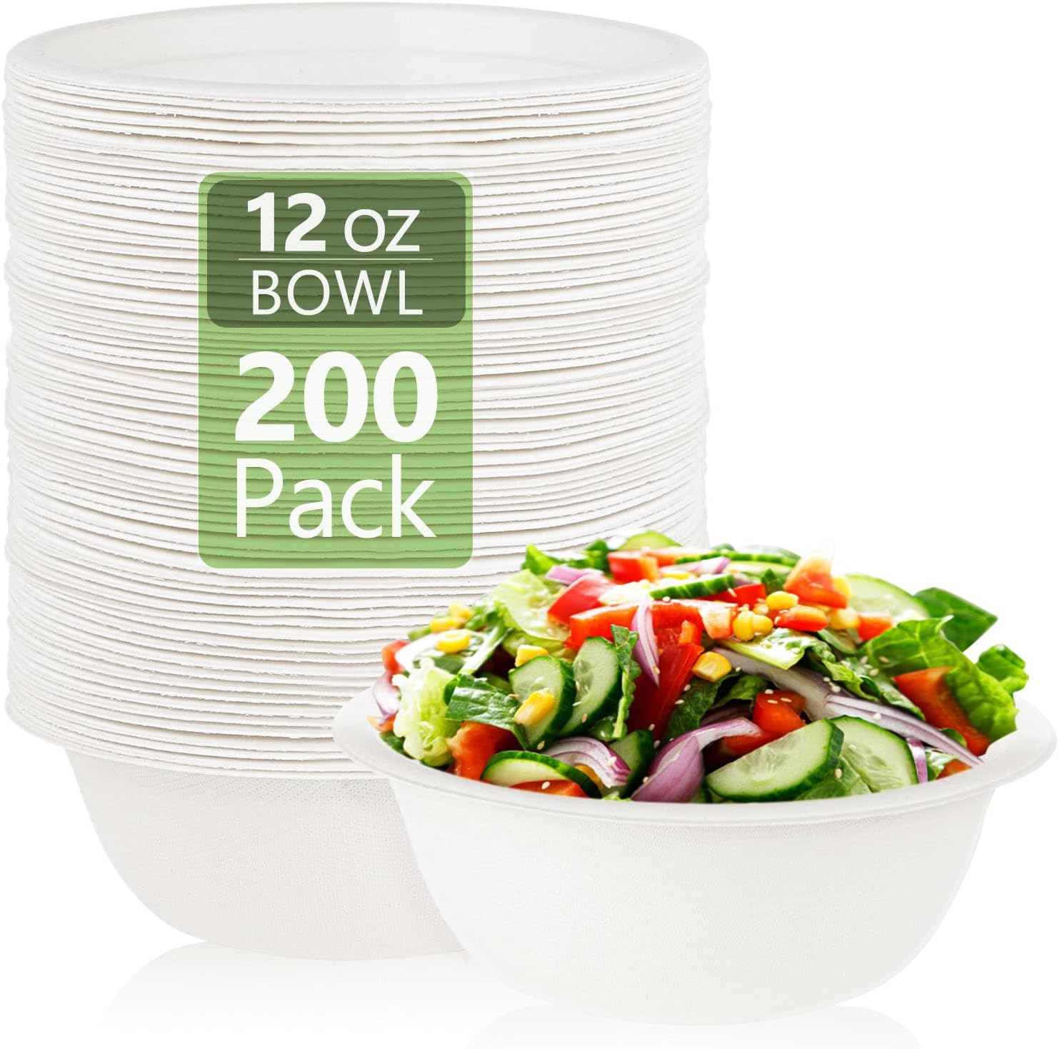 Plastic Bowls For Parties 25 Pack - 24 Oz/750 Ml, Super Rigid Bagasse ...