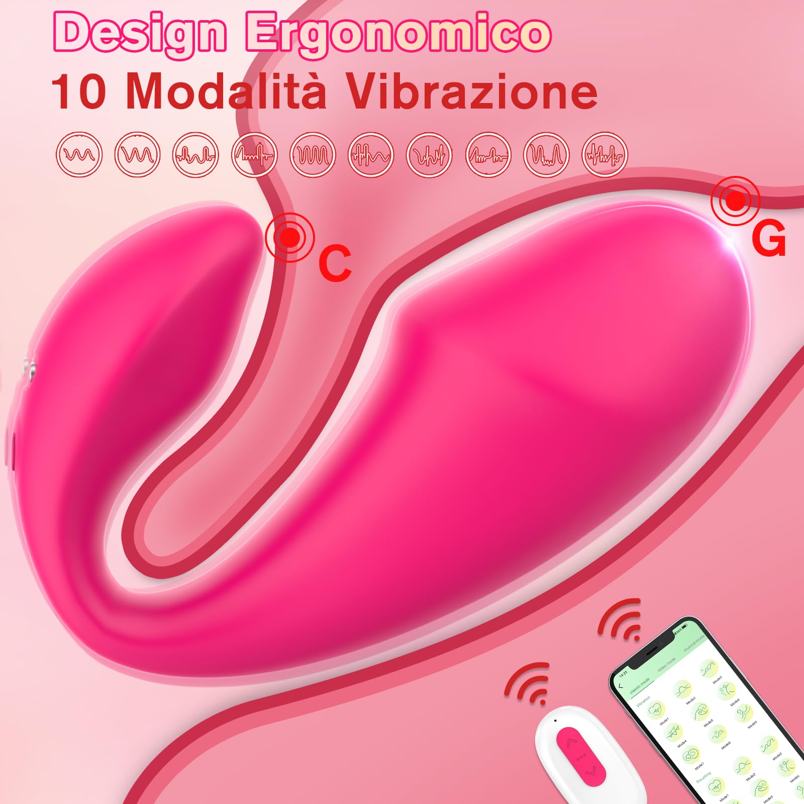 Vibratoreper Donna Telecomando Sex Toys per Coppie - Dildo Vibratore Stimolatore Clitoride Vagina Bullet G-Spot Toy con 10 Modalità, APP Vibratori Femminili Giocattoli Sessuali per Donne Massaggiatore