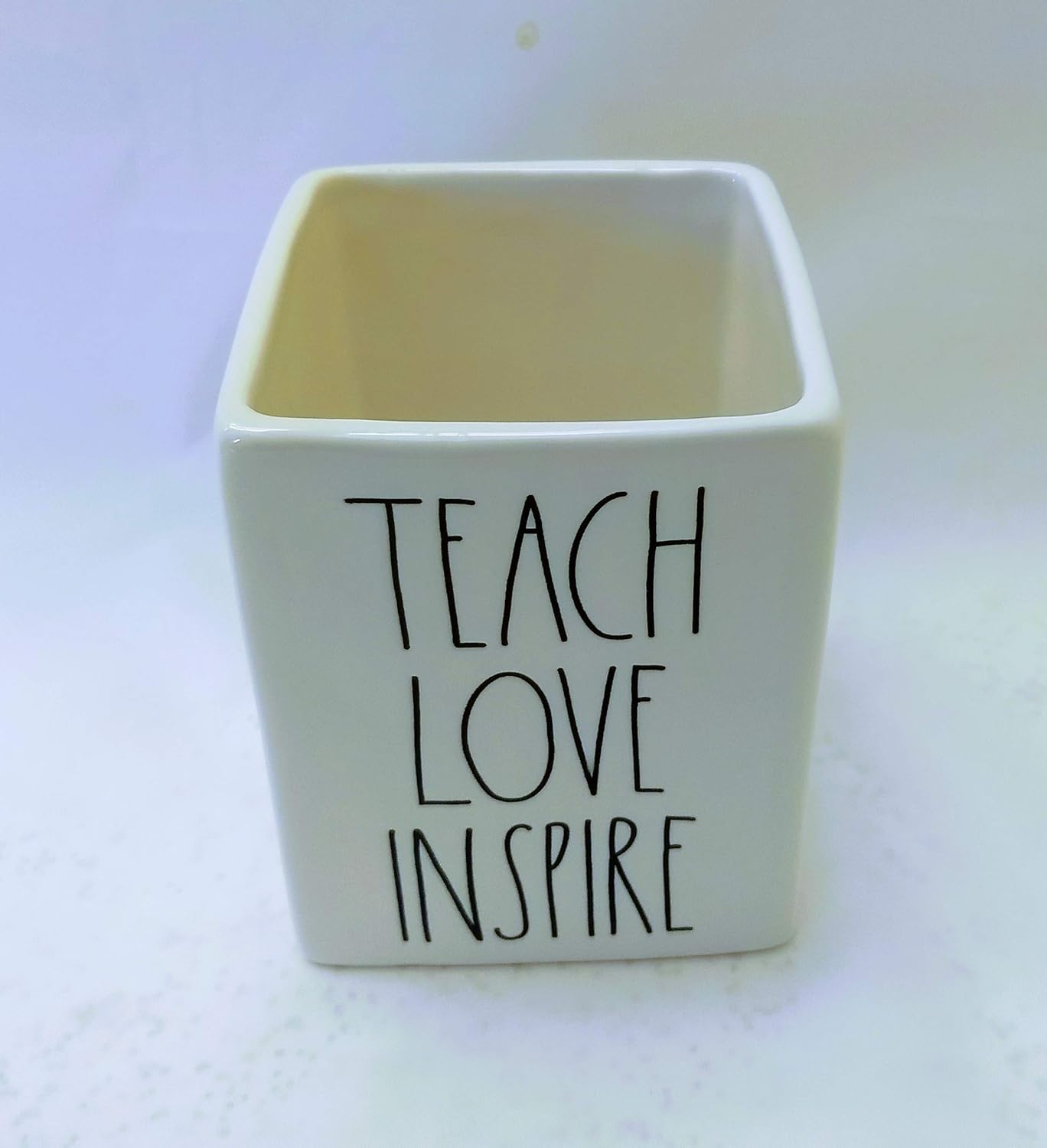 Rae Dunn by Magenta Ceramic Teach Love Inspire Pen, Pencil Holder